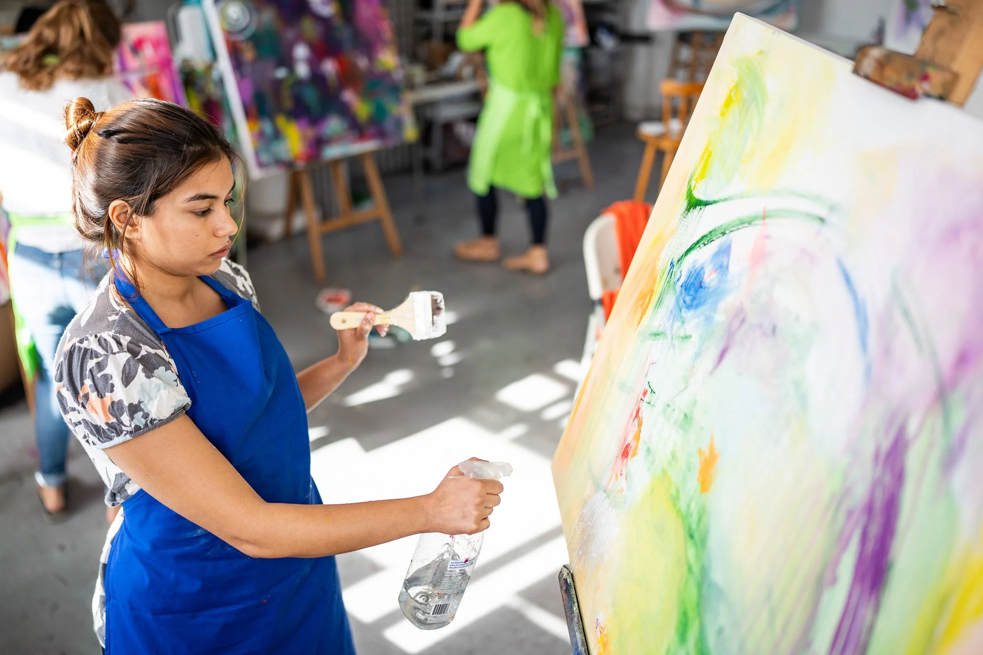 One day intuitive abstract art painting course Brighton Hove Sussex UK