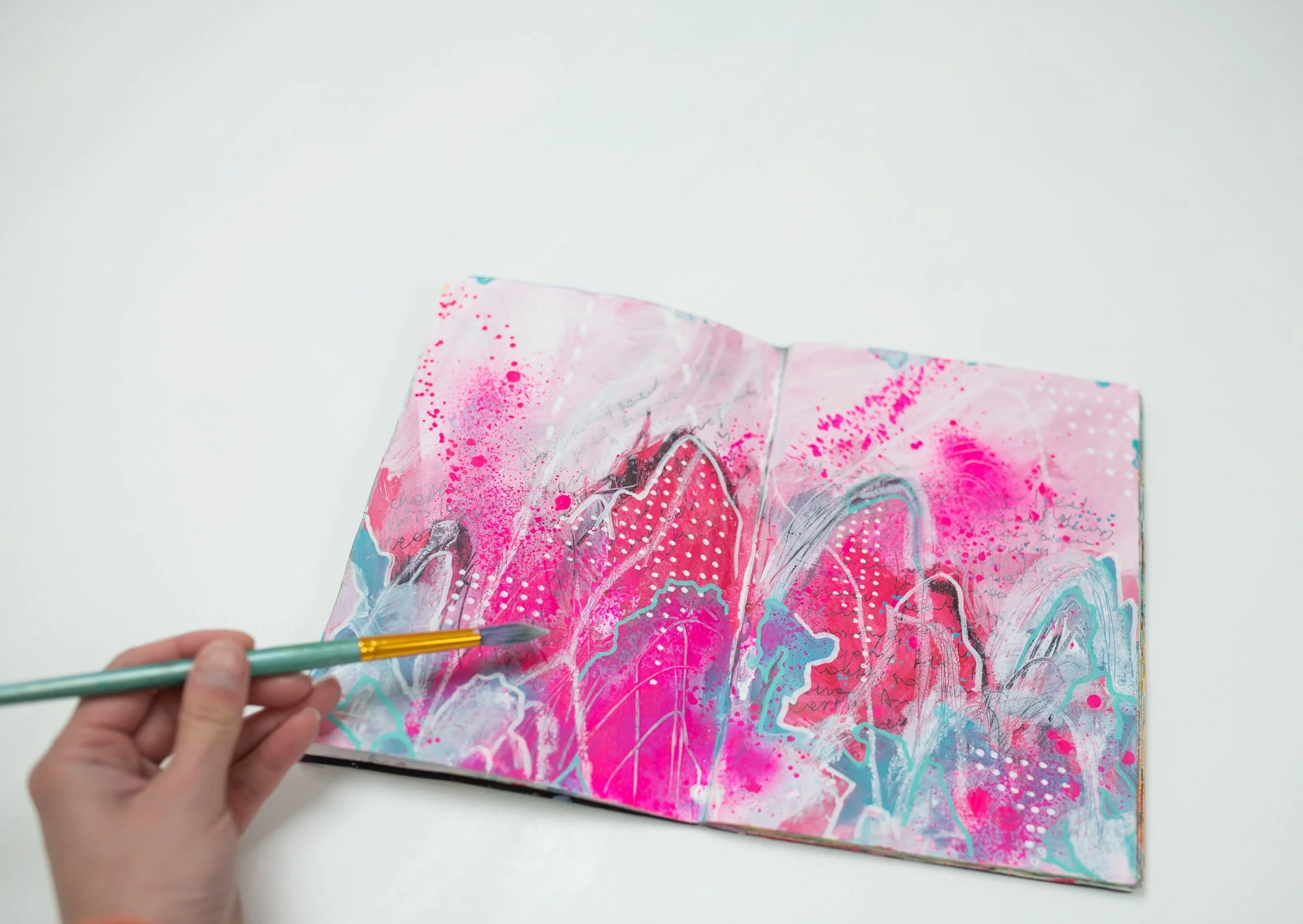 Abstract art journaling with Magdalena beginners painting workshop Brighton Sussex UK (Copy) (Copy)