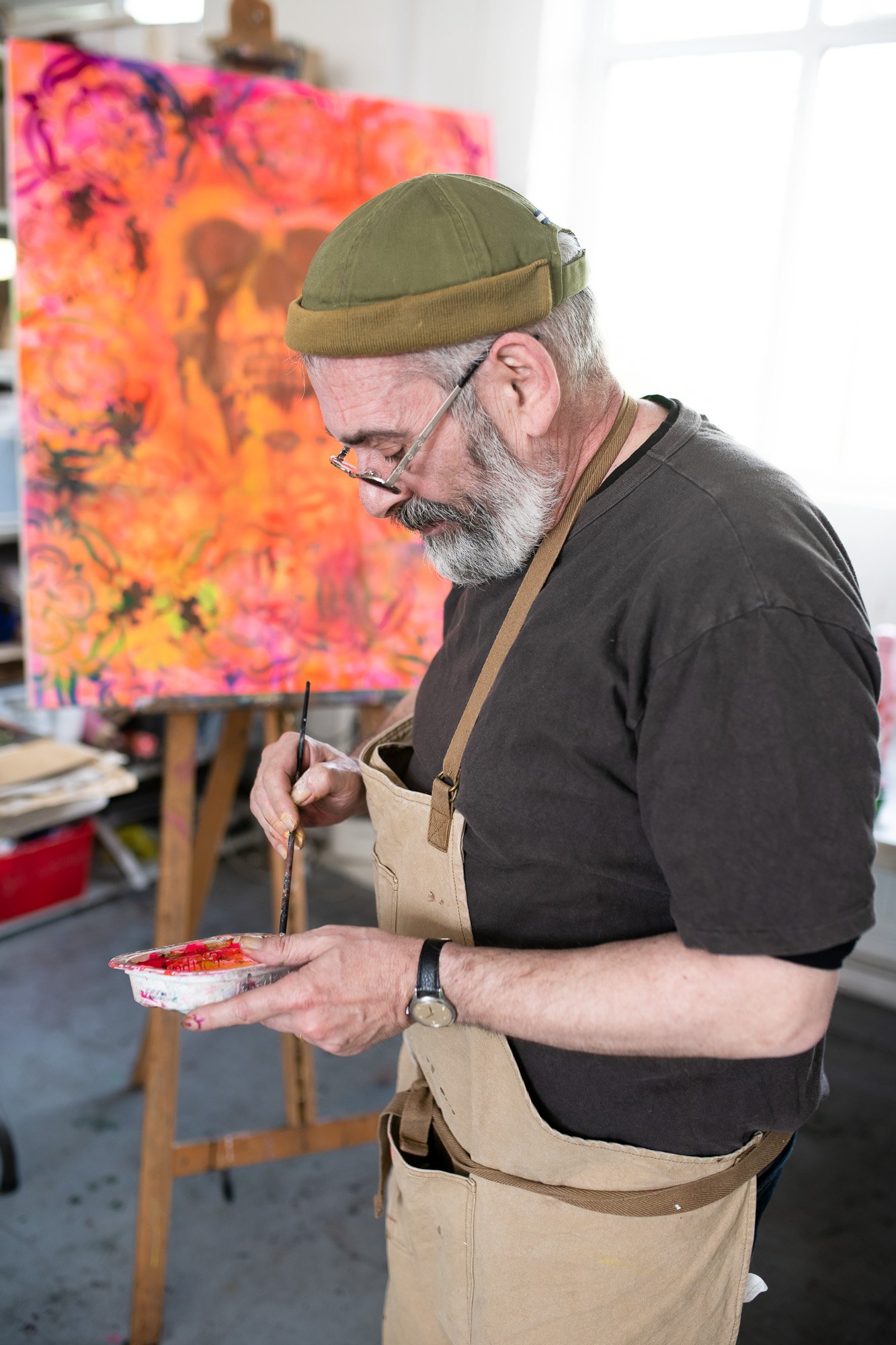 Acrylic large textured abstract art painting weekend course retreat Brighton Sussex UK