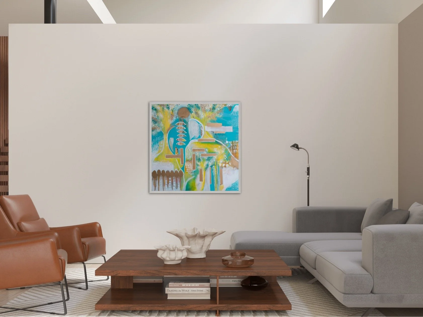 Contemporary acrylic abstract art painting for your living room UK artist
