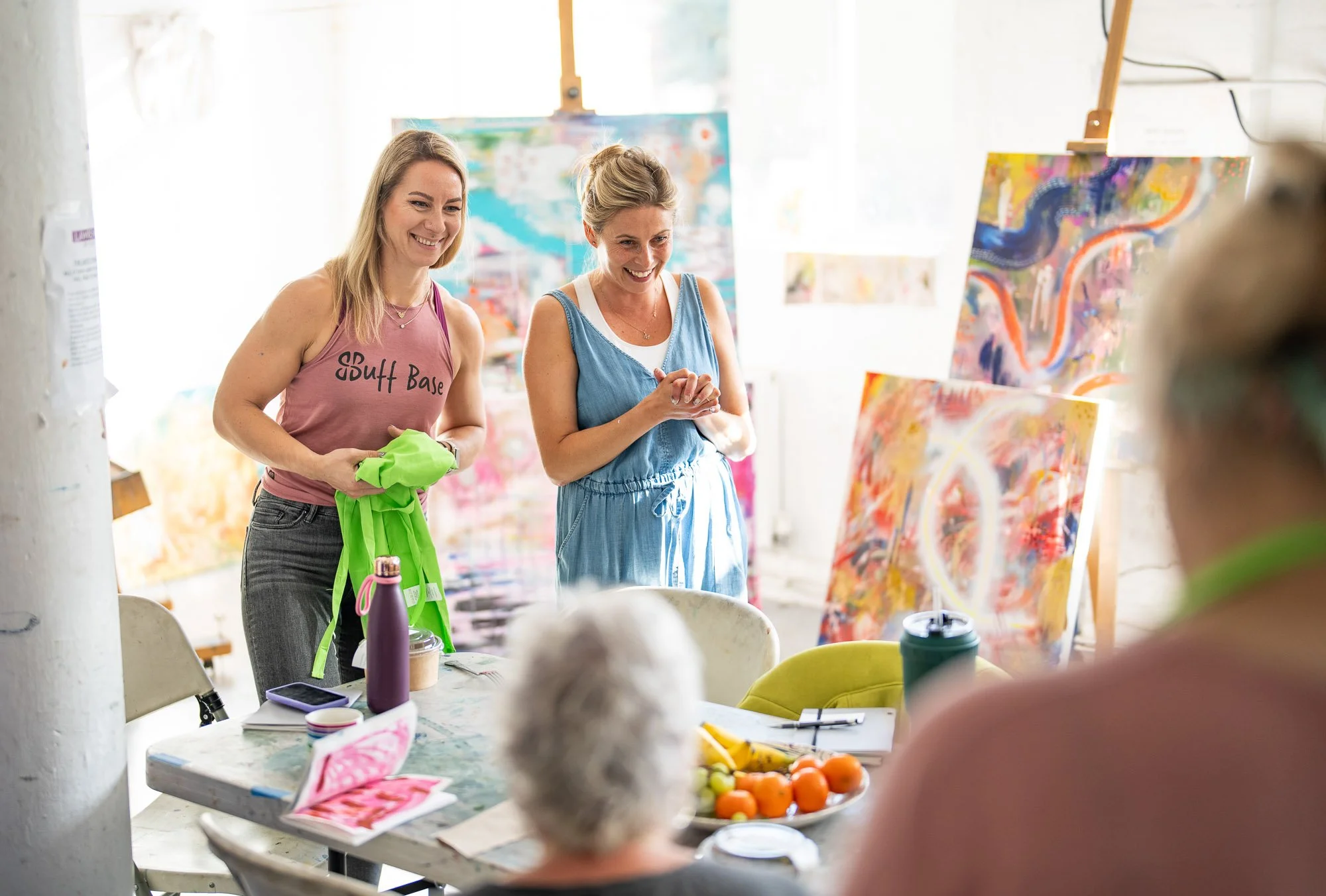 Introduction to intuitive abstract art painting Brighton Sussex workshop