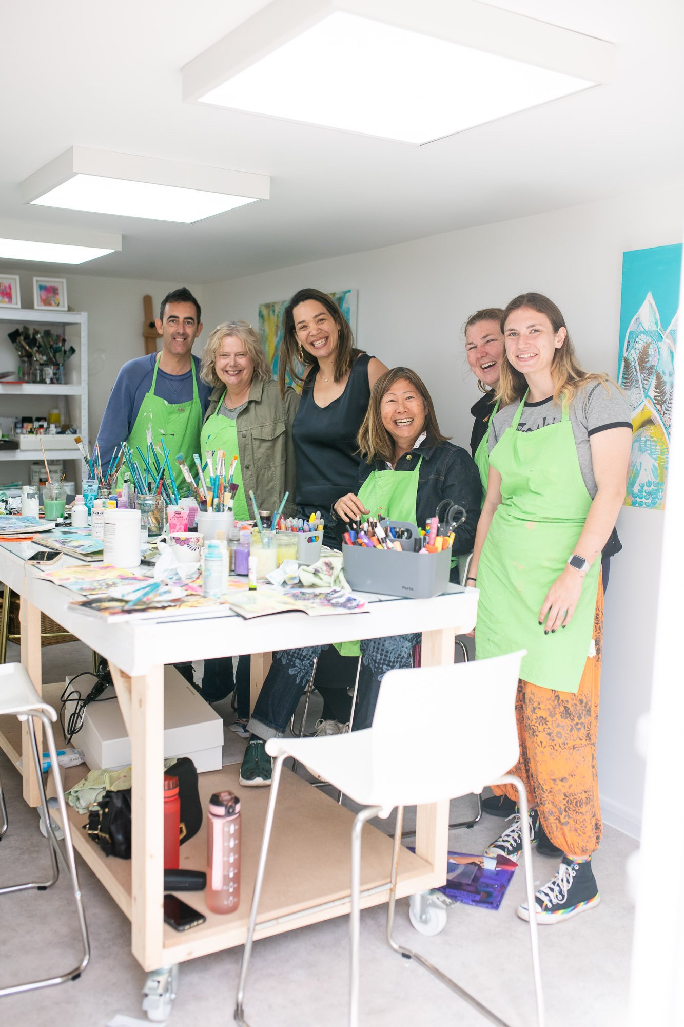 Intro to acrylic abstract painting art class Brighton Hove UK