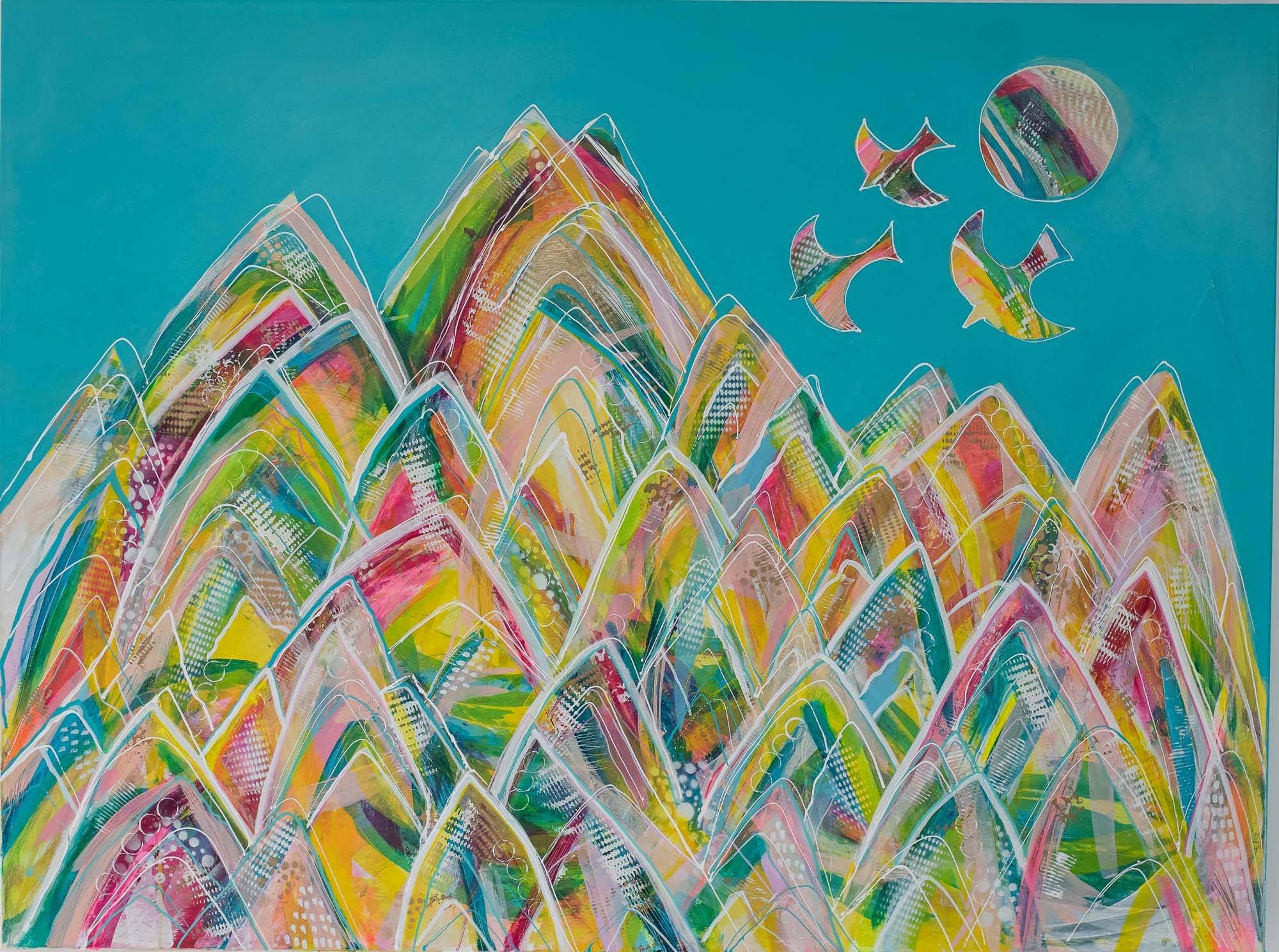 Contemporary landscape abstract paining for sale Brighton UK artist