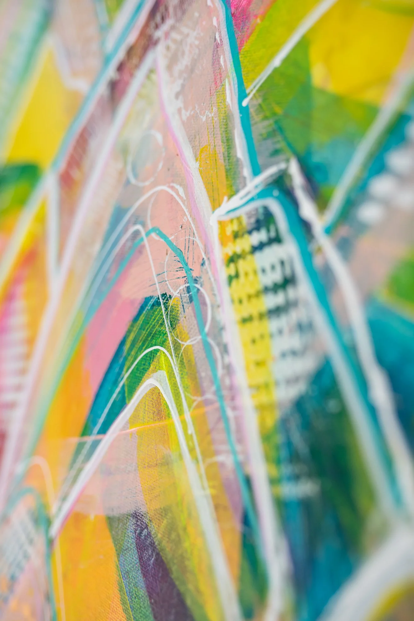 Original vibrant acrylic landscape abstract painting for sale UK