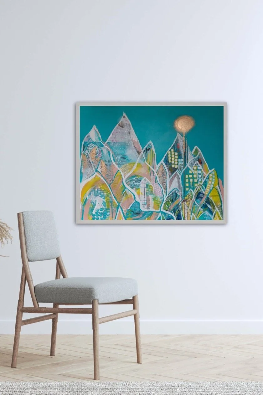 Contemporary mixed media abstract artwork for sale UK Brighton artist
