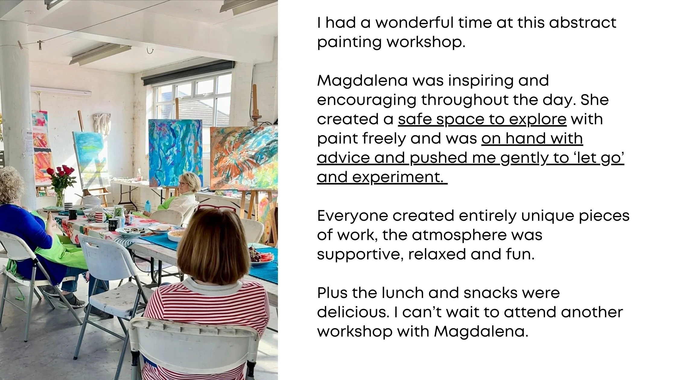 Intuitive large abstract painting workshops UK