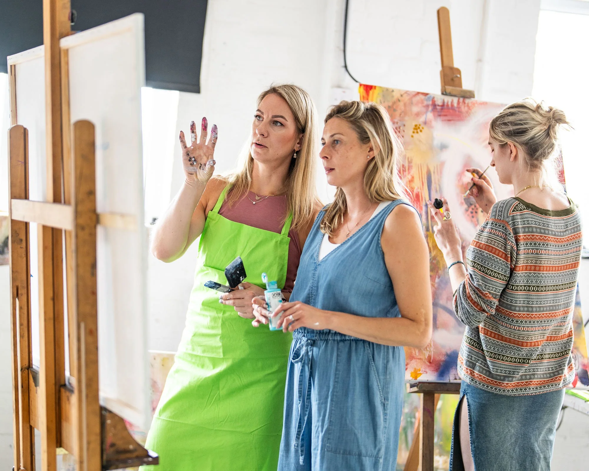 Learn painting intuitive large abstract workshop retreat Brighton Sussex UK