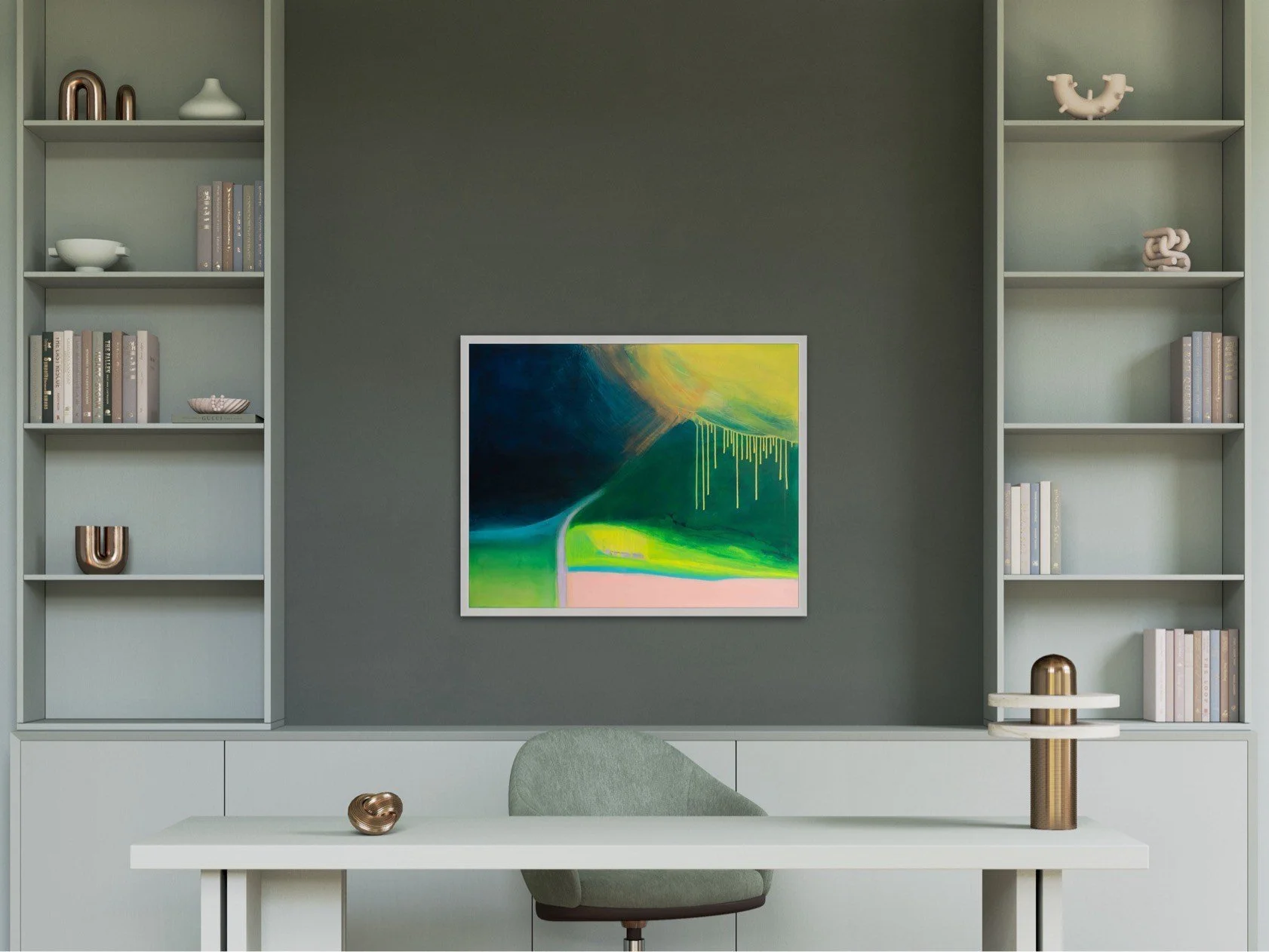 Expressive landscape abstract painting for sale by UK Brighton based artist