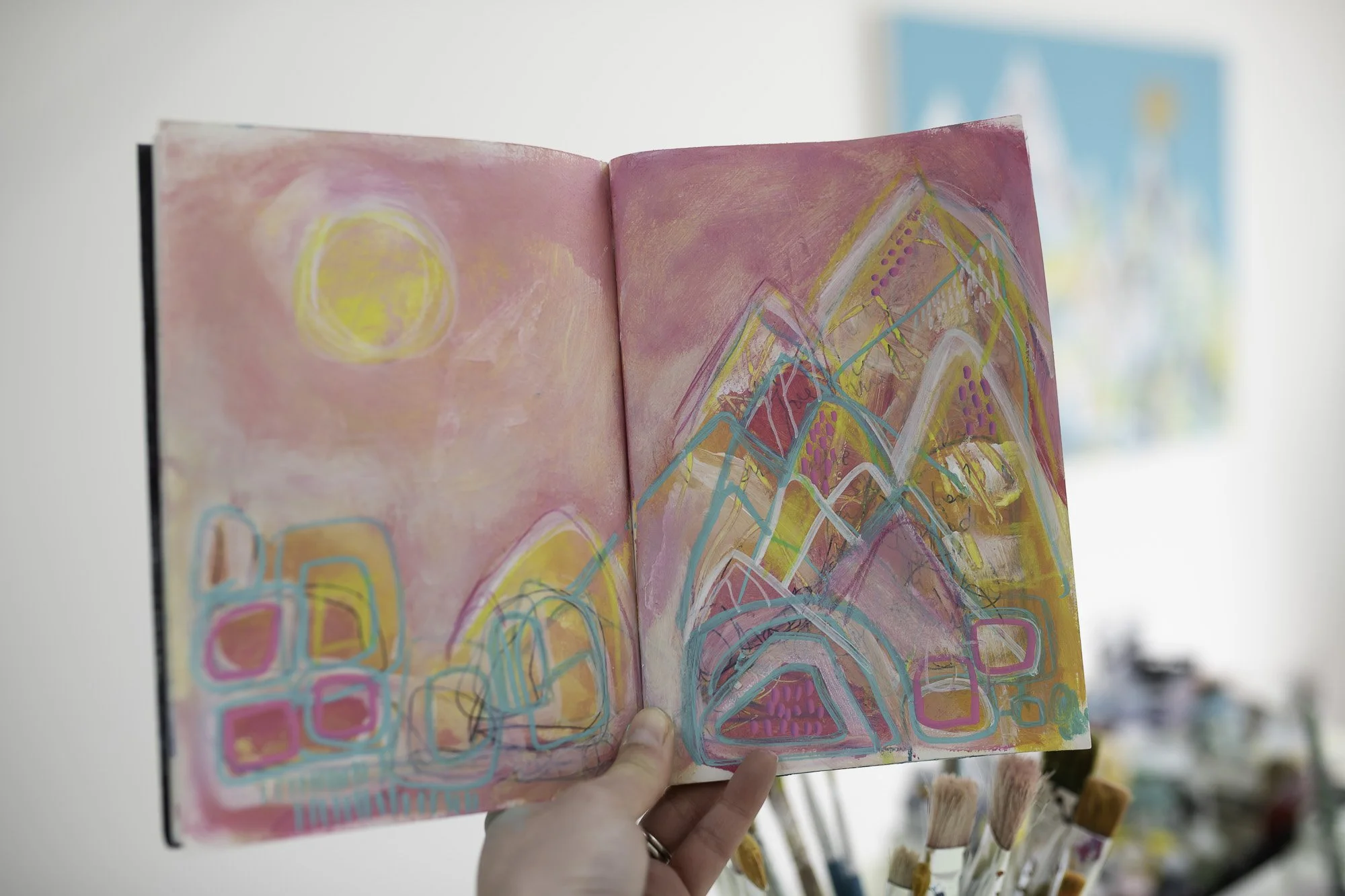 Express yourself with intuitive abstract art journaling painting workshop Brighton Hove Sussex UK (Copy)