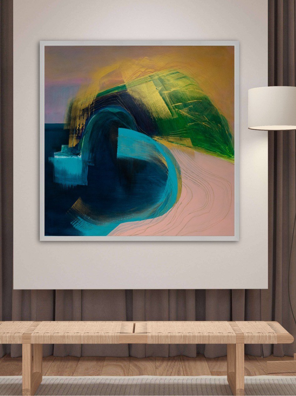 Large contemporary landscape abstract painting for sale by UK artist