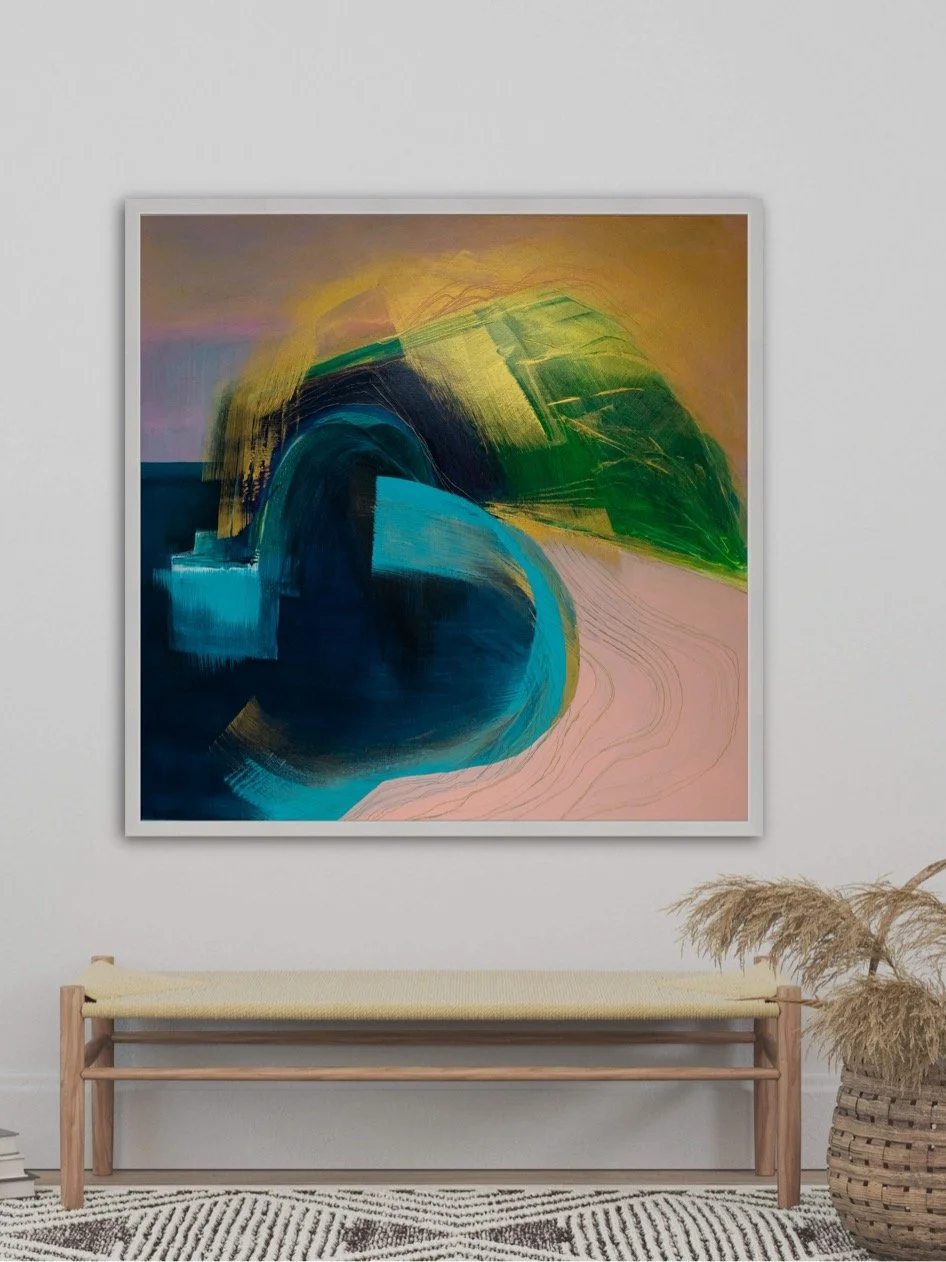 Large contemporary landscape abstract painting for sale by UK artist