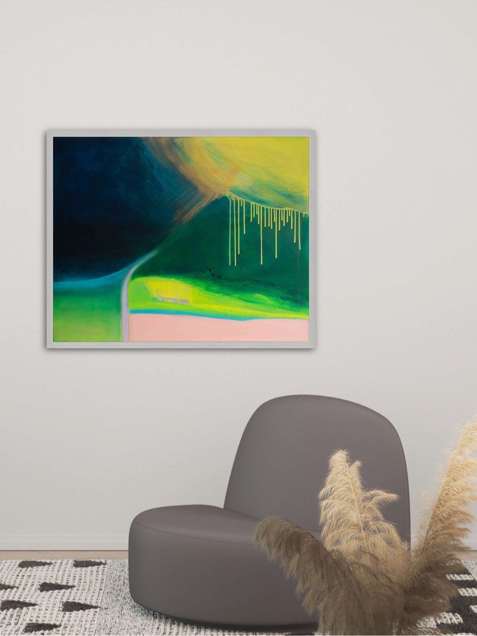 Expressive landscape abstract painting for sale by UK Brighton based artist