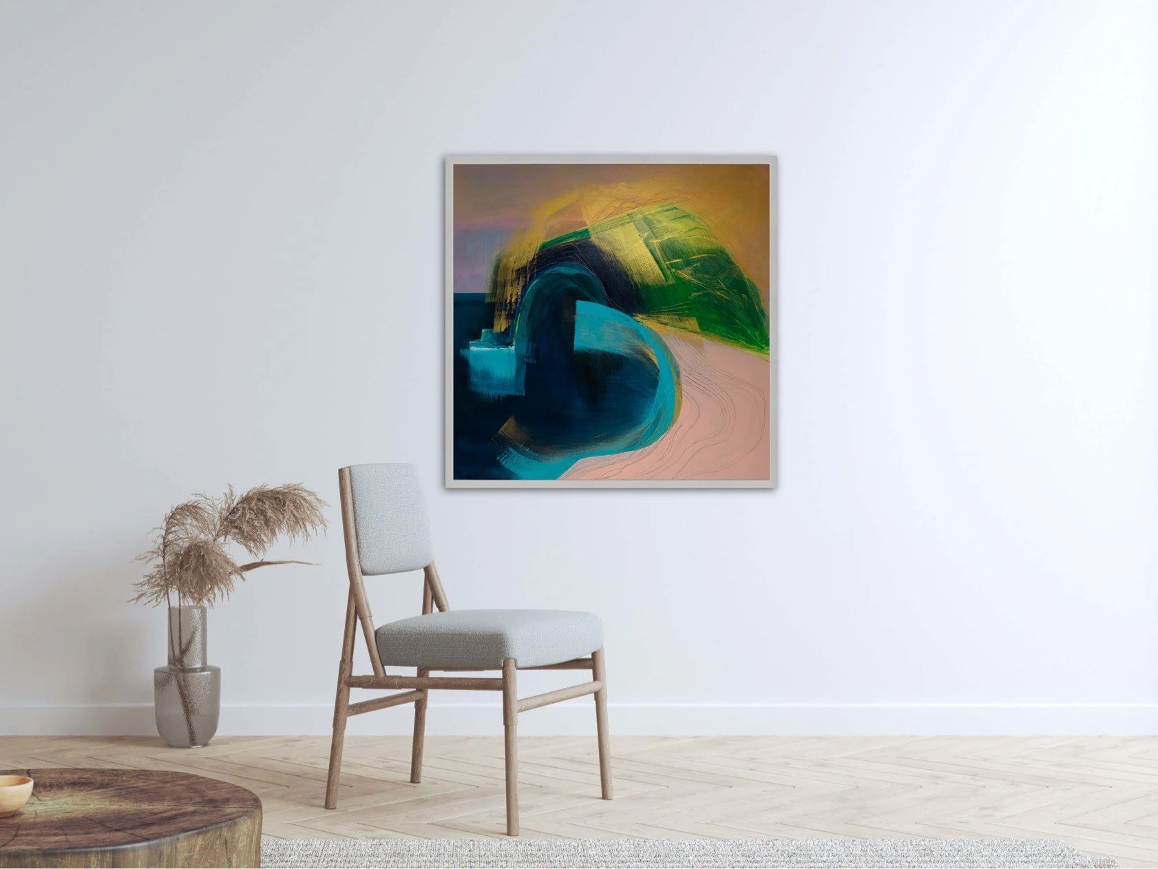 Large contemporary landscape abstract painting for sale by UK artist