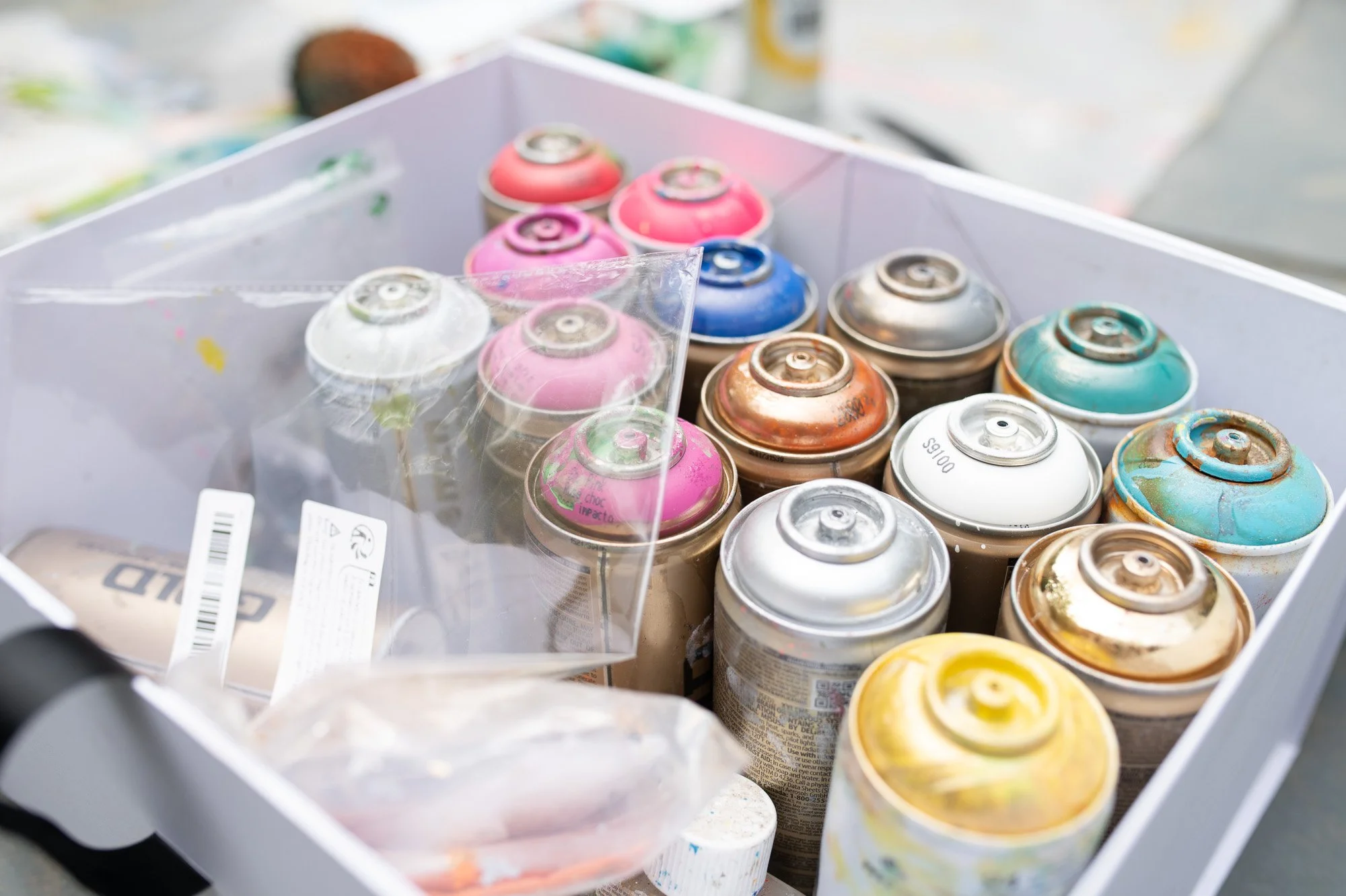 Spray paint abstract painting workshop Brighton Sussex UK