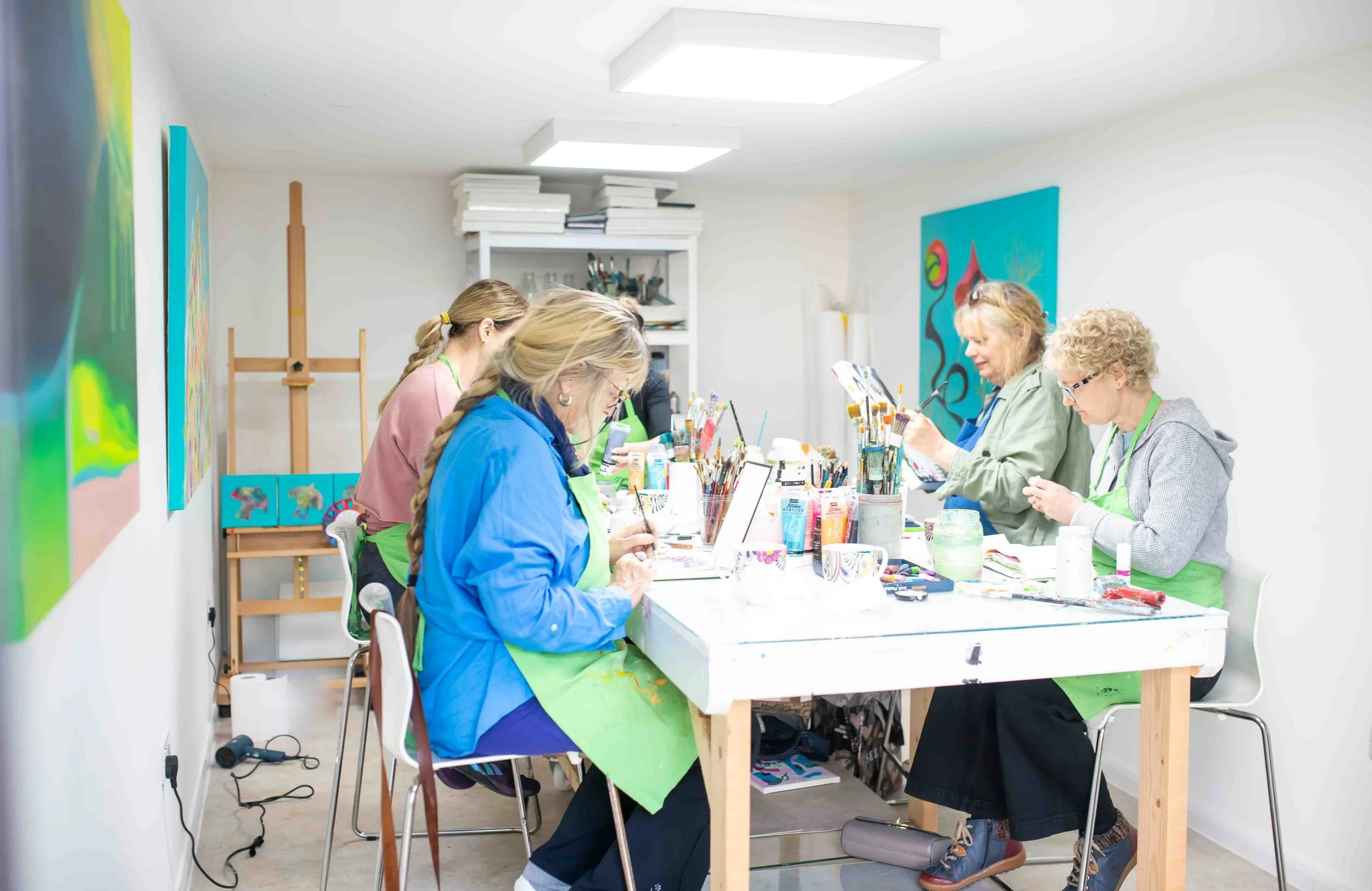 Intuitive abstract art journaling sketch book painting class Brighton Hove Sussex UK