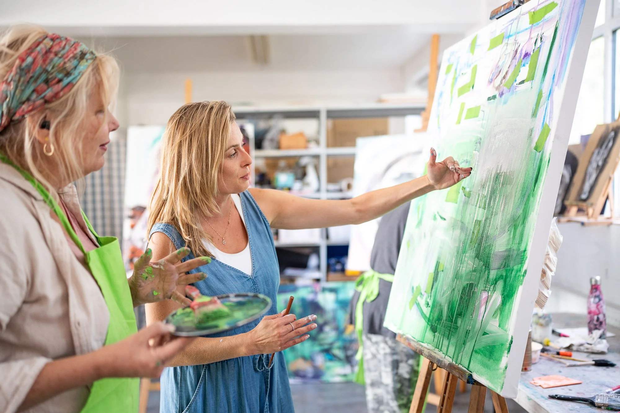 Beginners friendly, adults intuitive abstract painting one day workshop in Brighton Hove Sussex UK