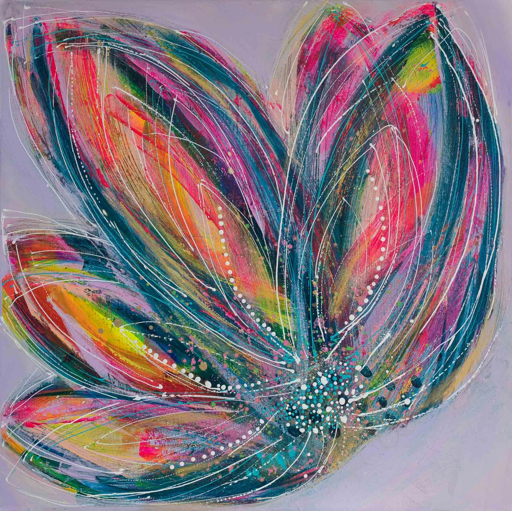 Expressive Abstract Floral Painting for sale UK