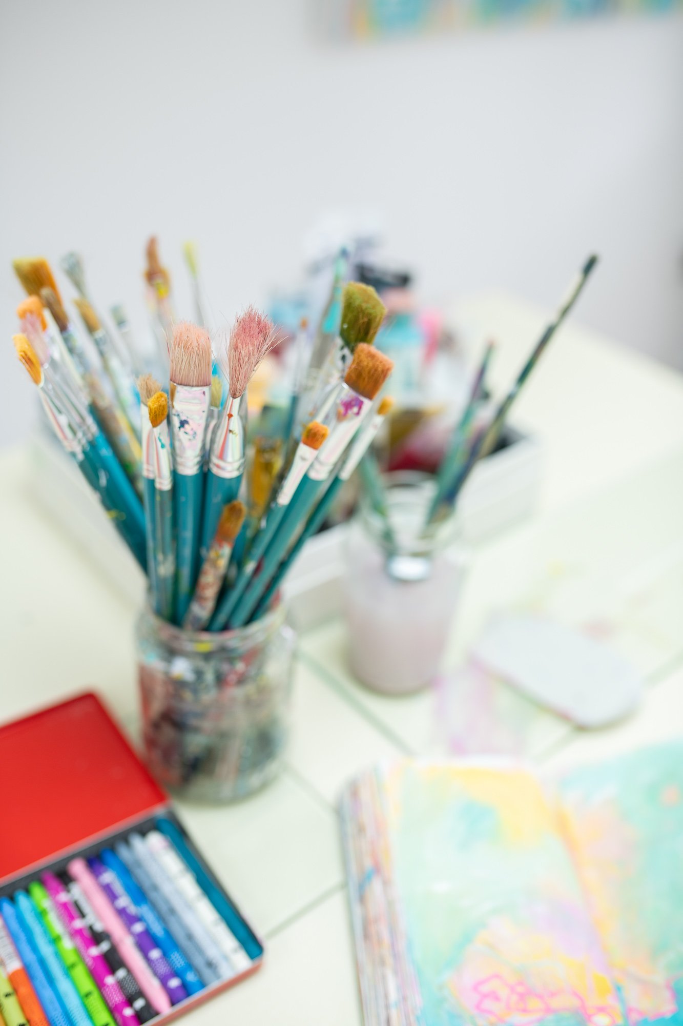 Sketchbook intuitive abstract painting class Brighton Sussex UK (Copy) (Copy)