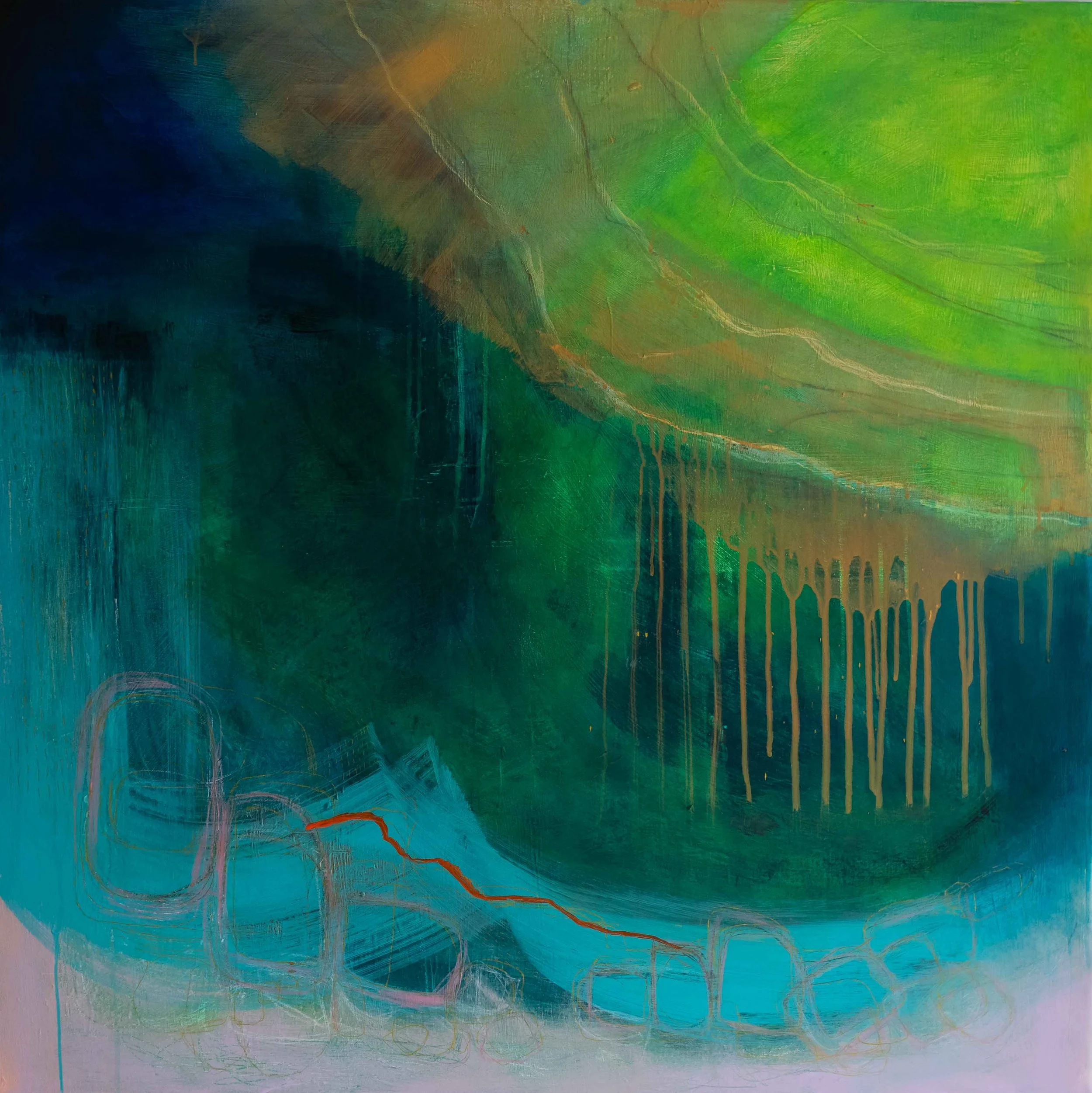 Contemporary expressive abstract landscape painting UK artist