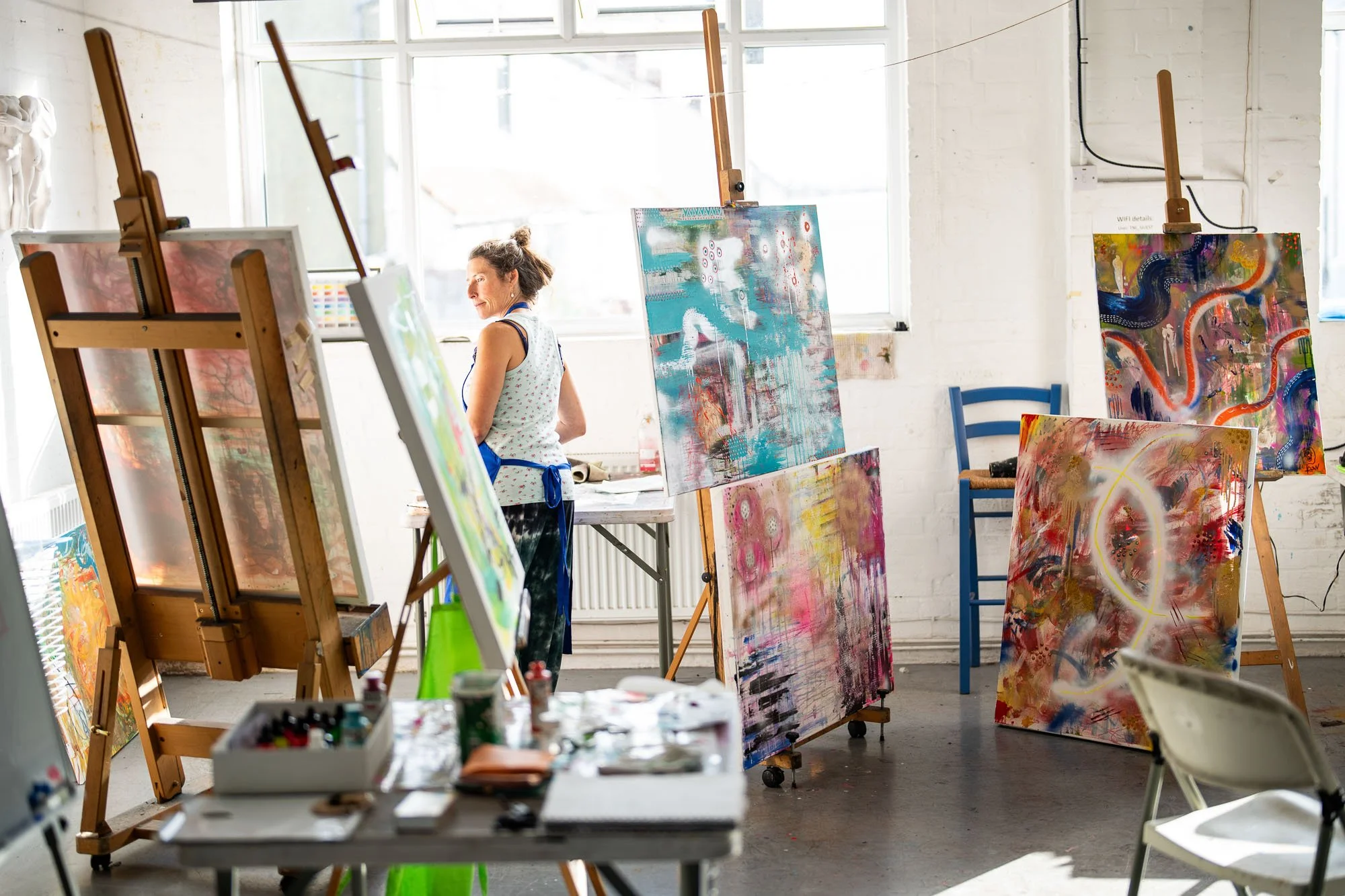 Learn mixed media intuitive abstract painting Brighton Sussex UK workshops