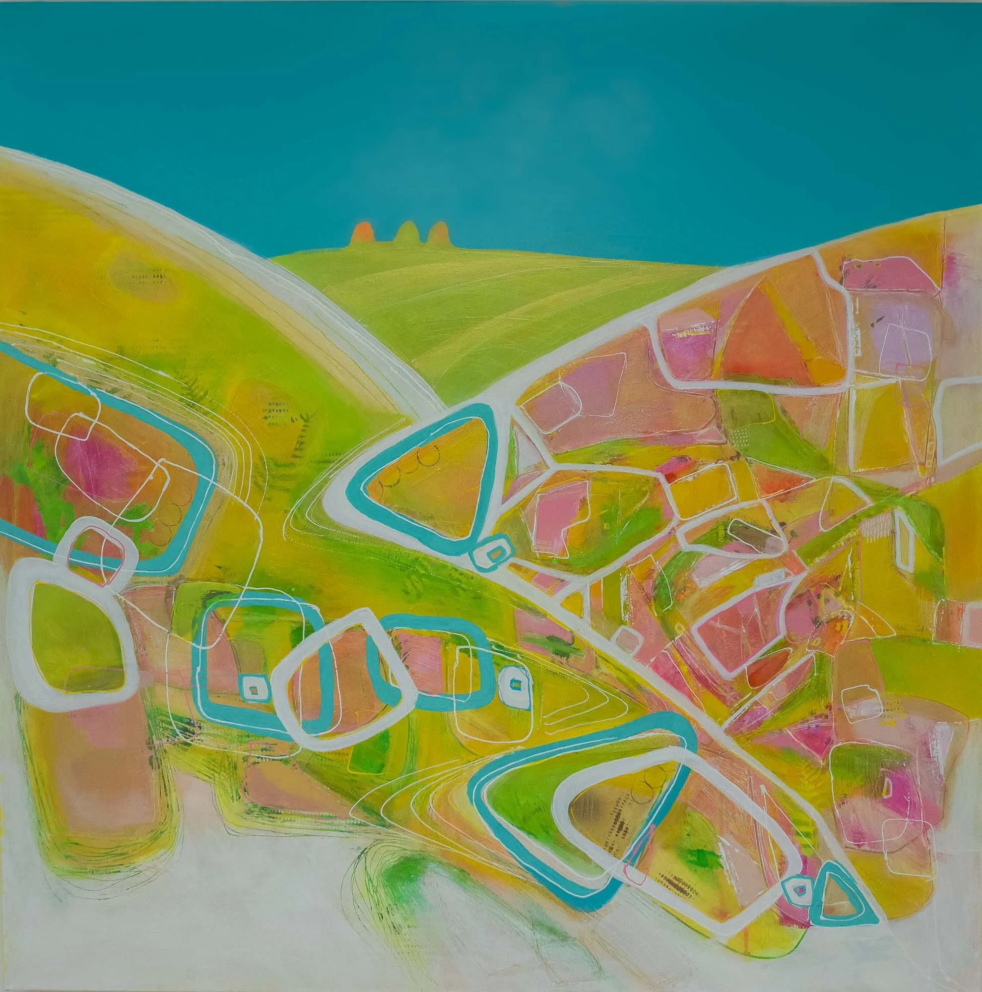 Large abstract landscape painting for sale Brighton UK artist