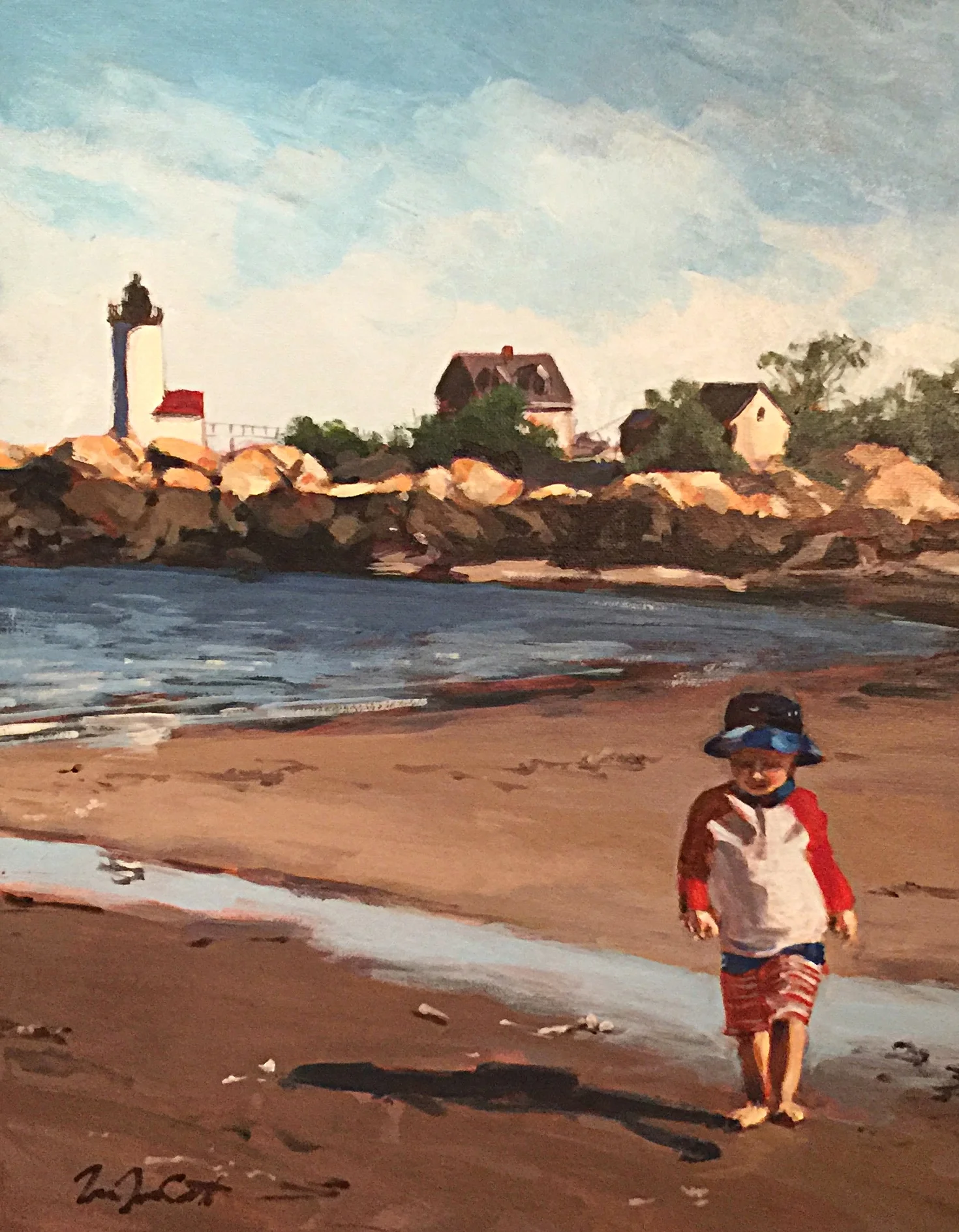 This is my client's first child, toddling along Lighthouse Beach in Gloucester, MA.