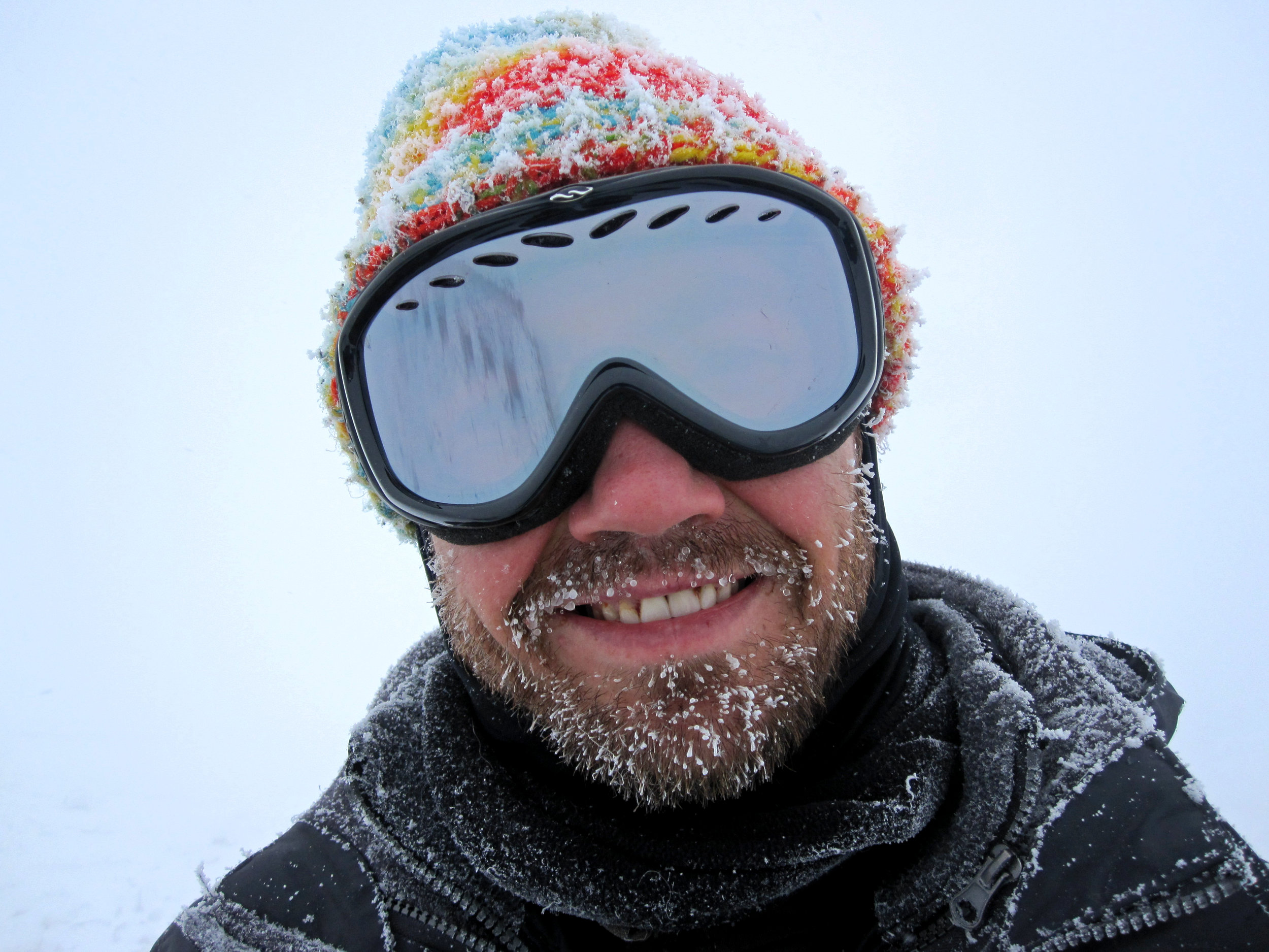 Ice accumulating on Dale's beard