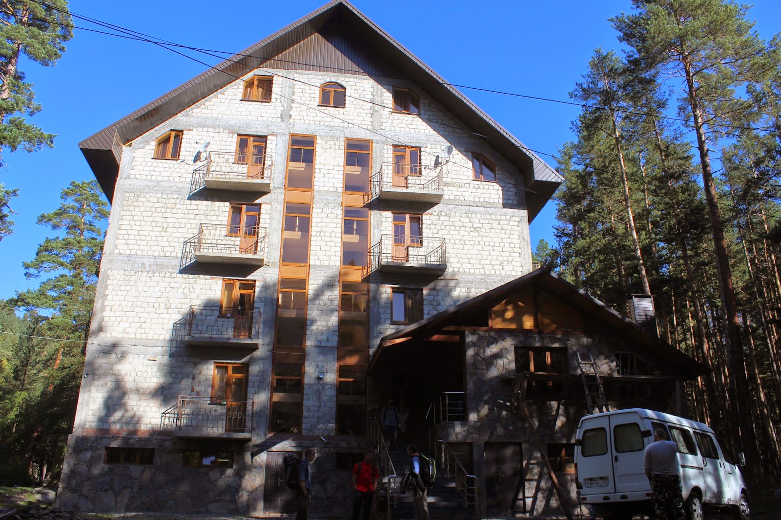 Hotel at the base of Mount Cheget.