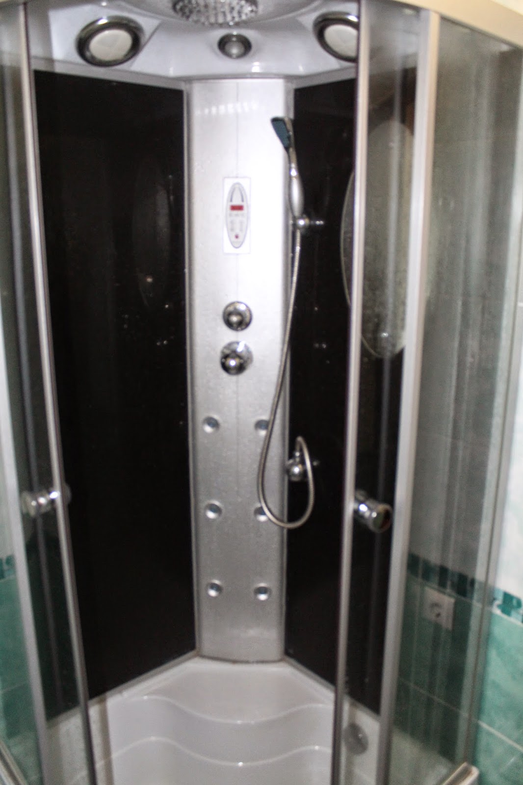 Shower in hotel near Mount Cheget and Mount Elbrus.