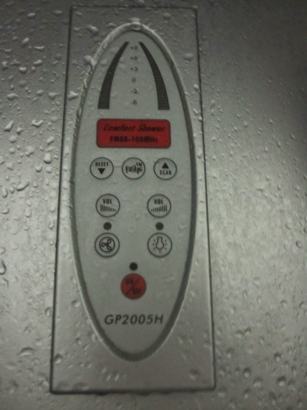 Radio in shower.