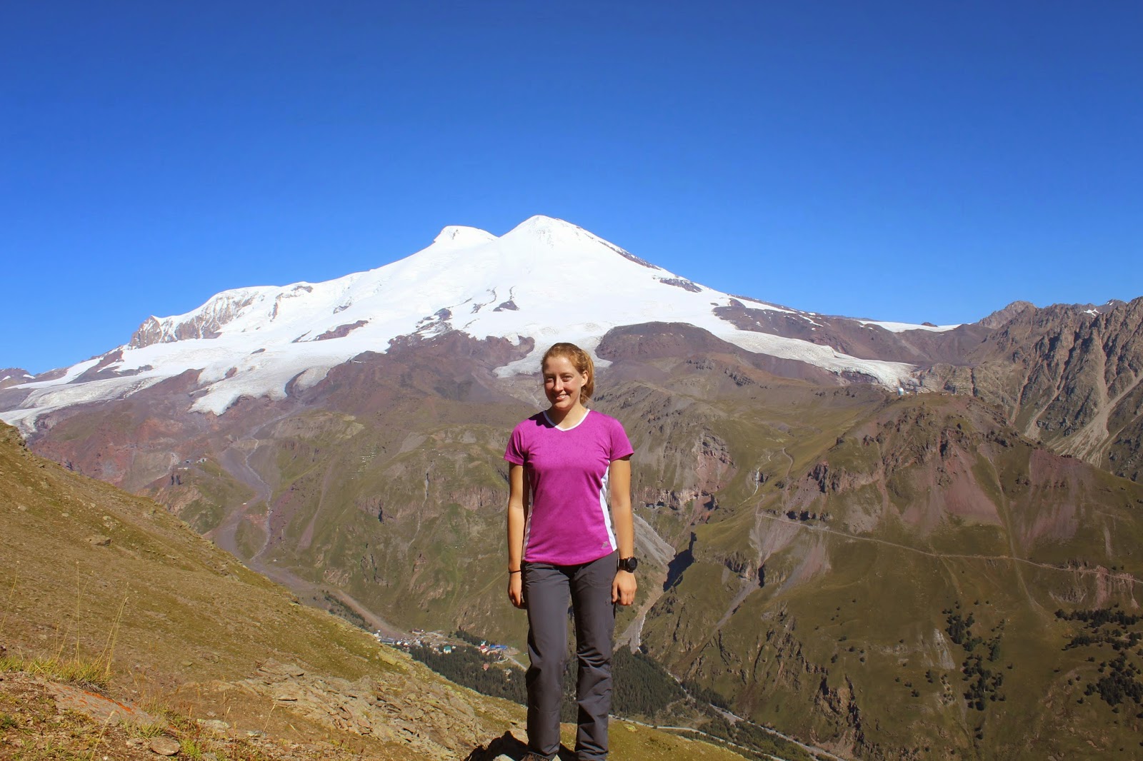 View of Mount Elbrus from Mount Cheget.