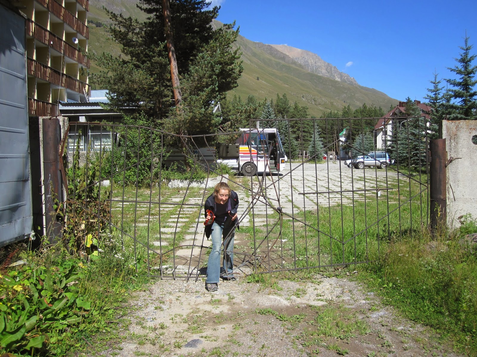 Walking around town near Mount Cheget
