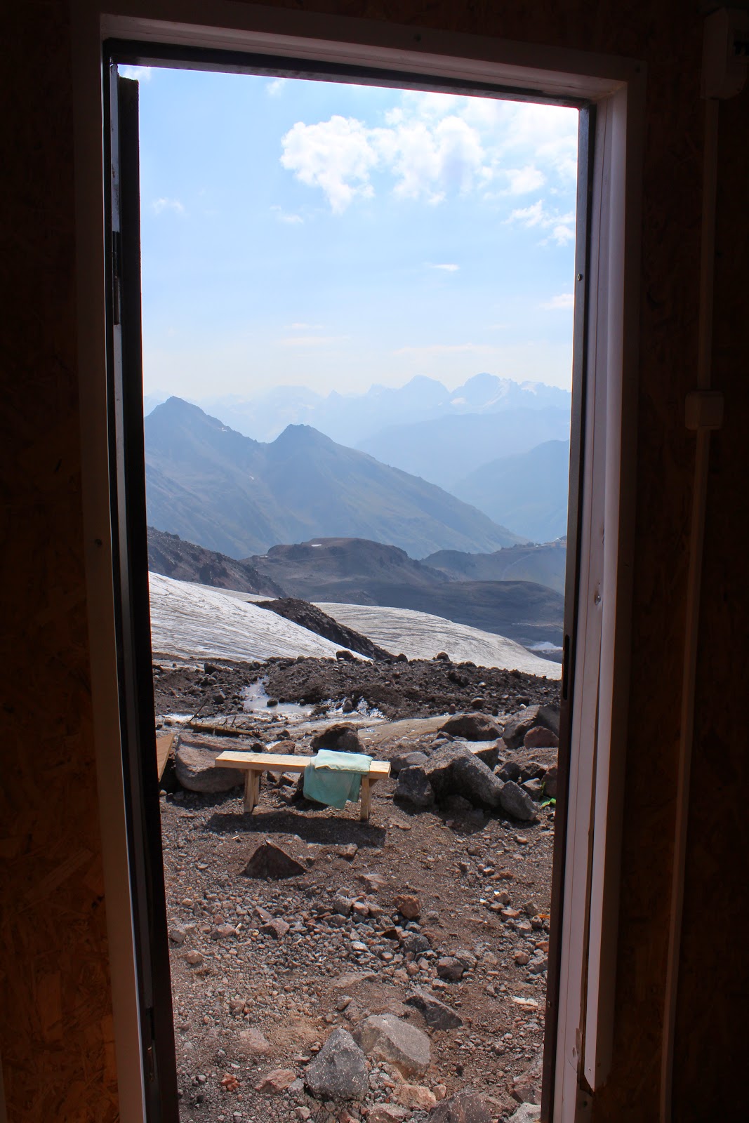 View from the new barrel huts on Mount Elbrus