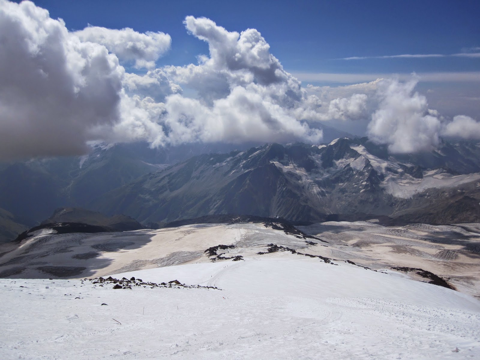View from Mount Elbrus climb