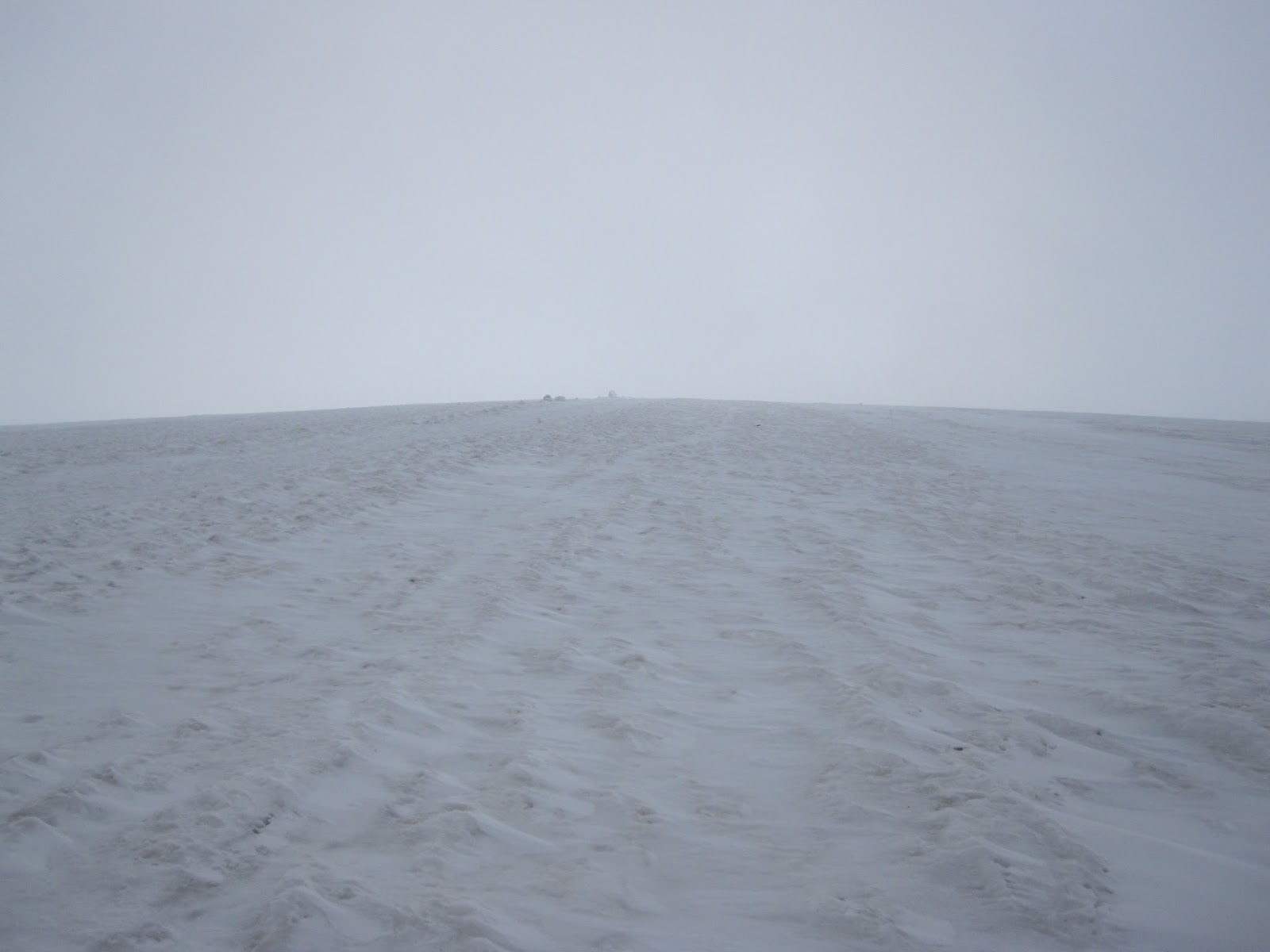 Walking in the clouds on Mount Elbrus. We have decent visibility here, but on summit day it was terrible!
