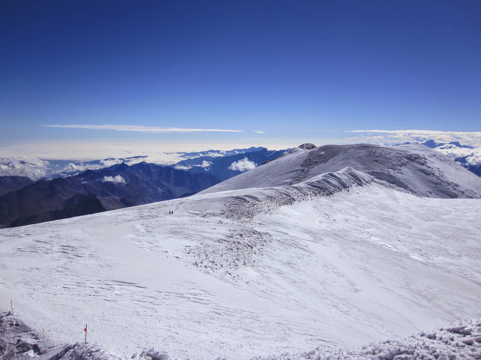 On our way down, looking at the lower east summit of Mount Elbrus