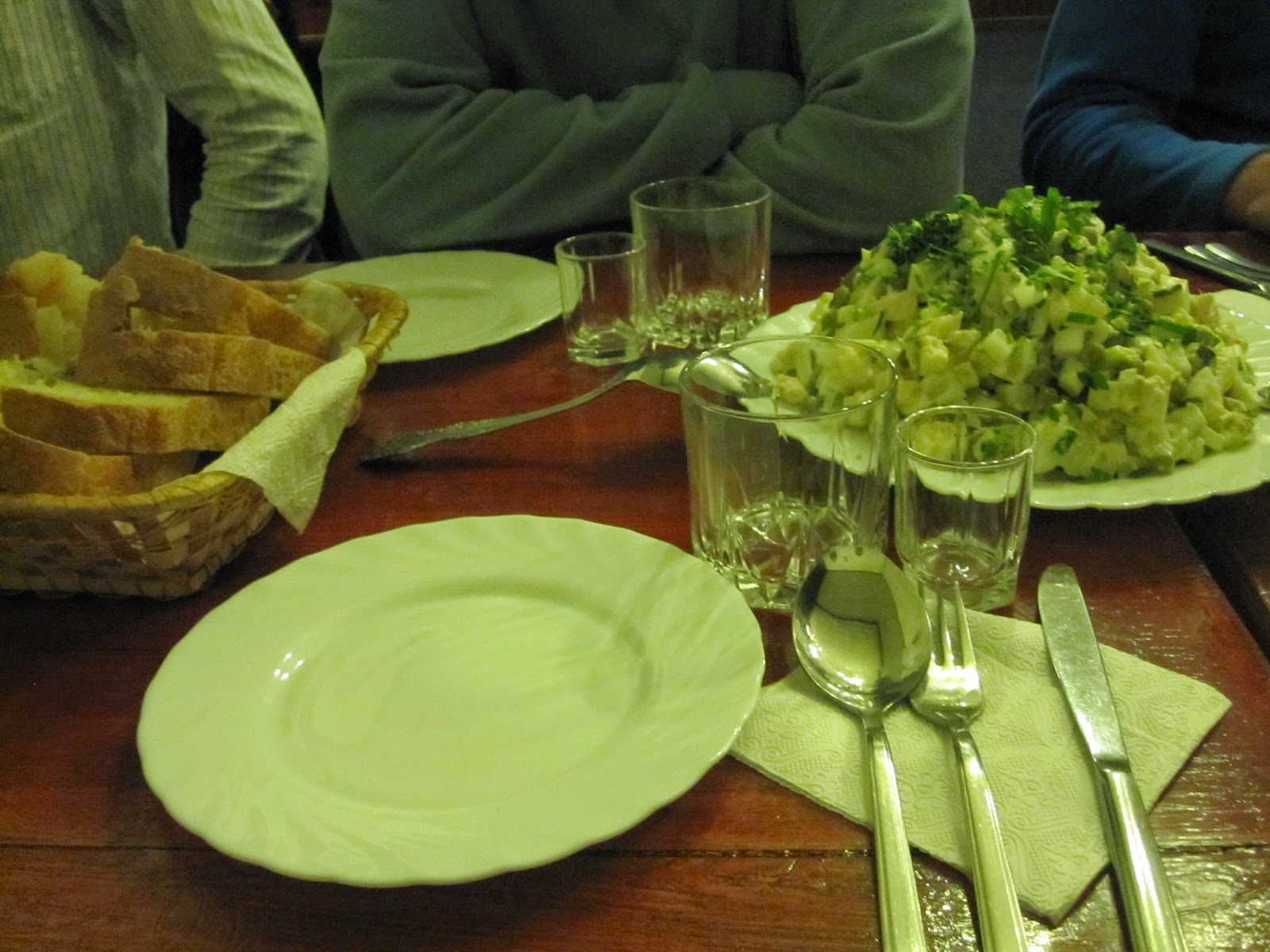 Dinner and vodka shot glasses. You know you're in Russia when...