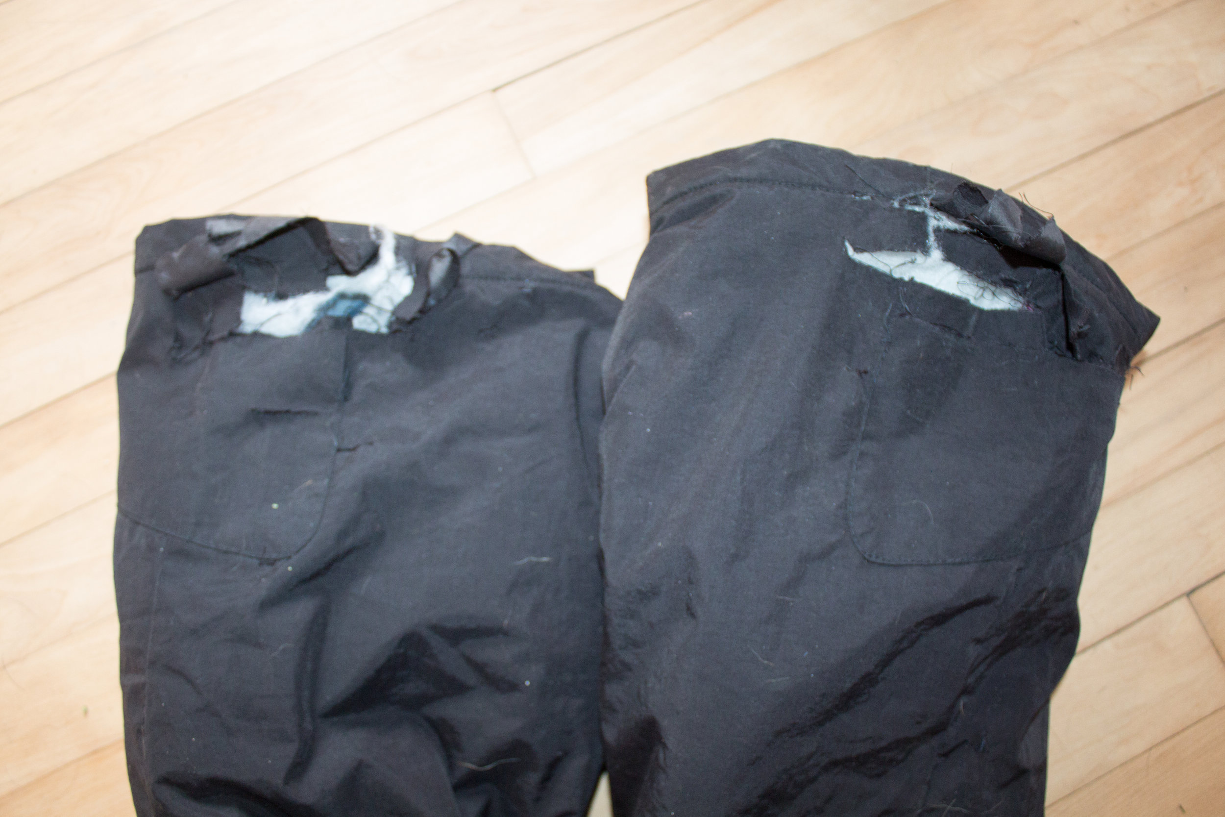This is what happens when crampons meet snow pants.