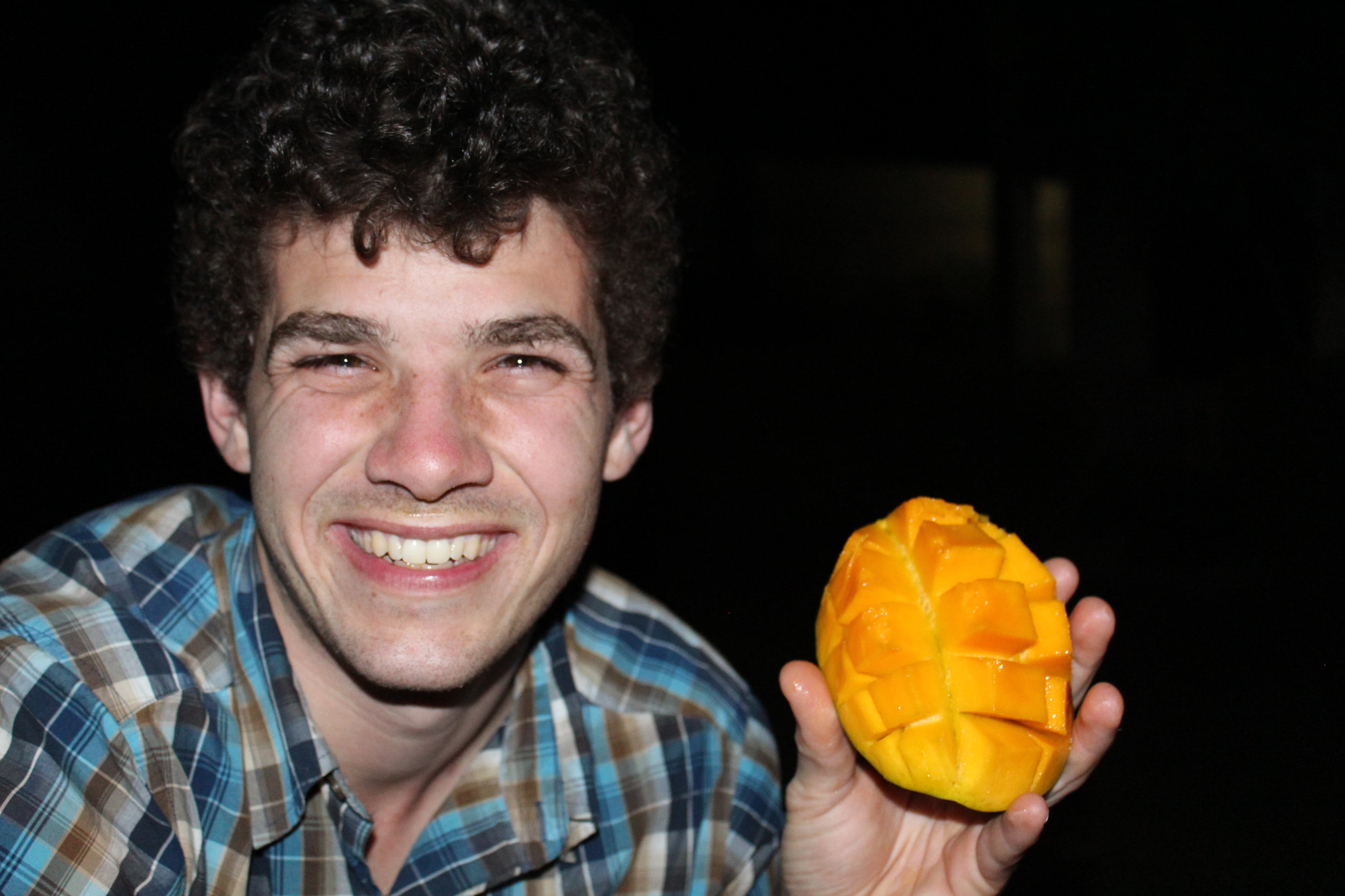 Eating our fresh mango!