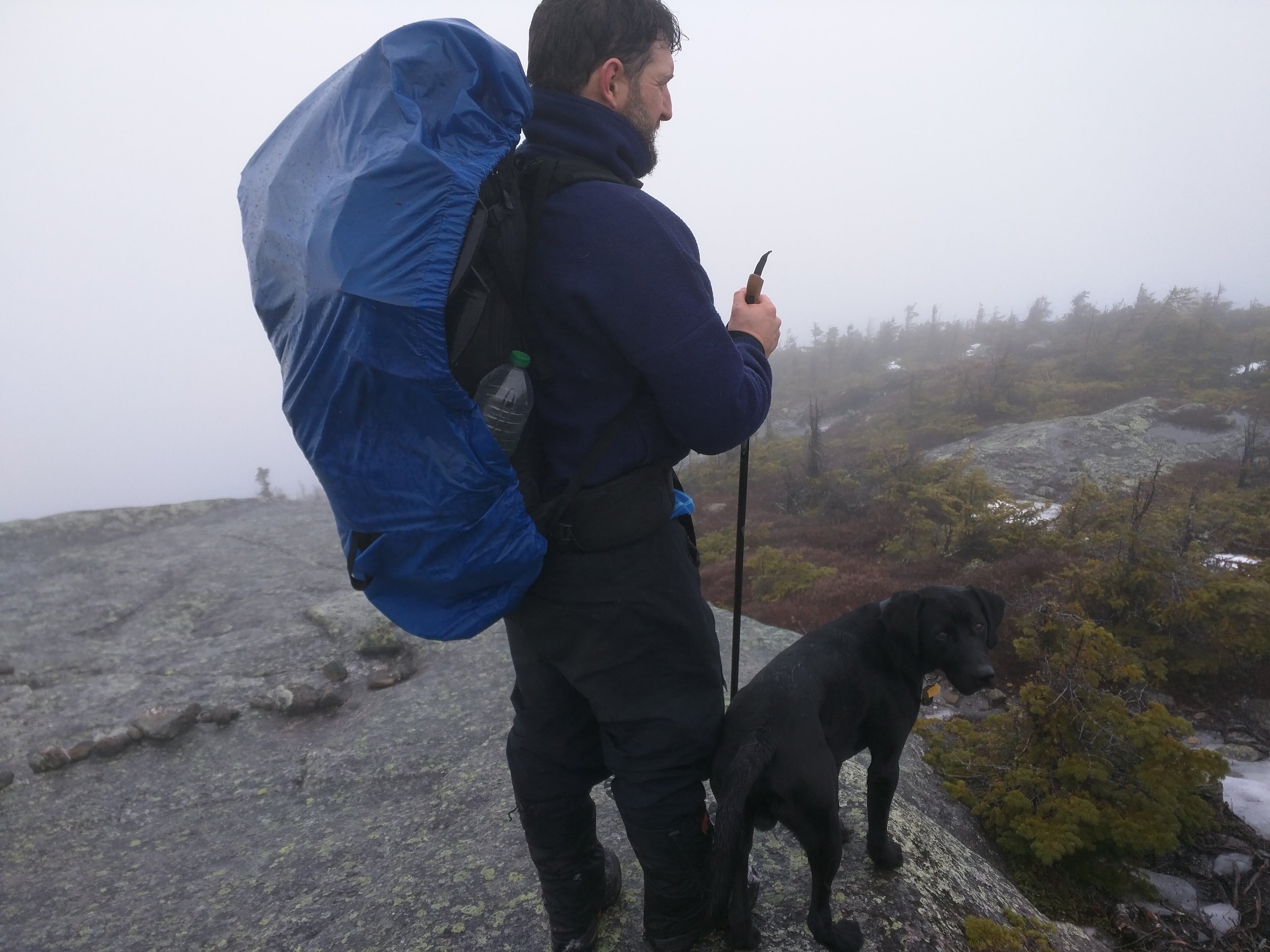 Jed and Lincoln on the summit of Baldpate Mountain.
