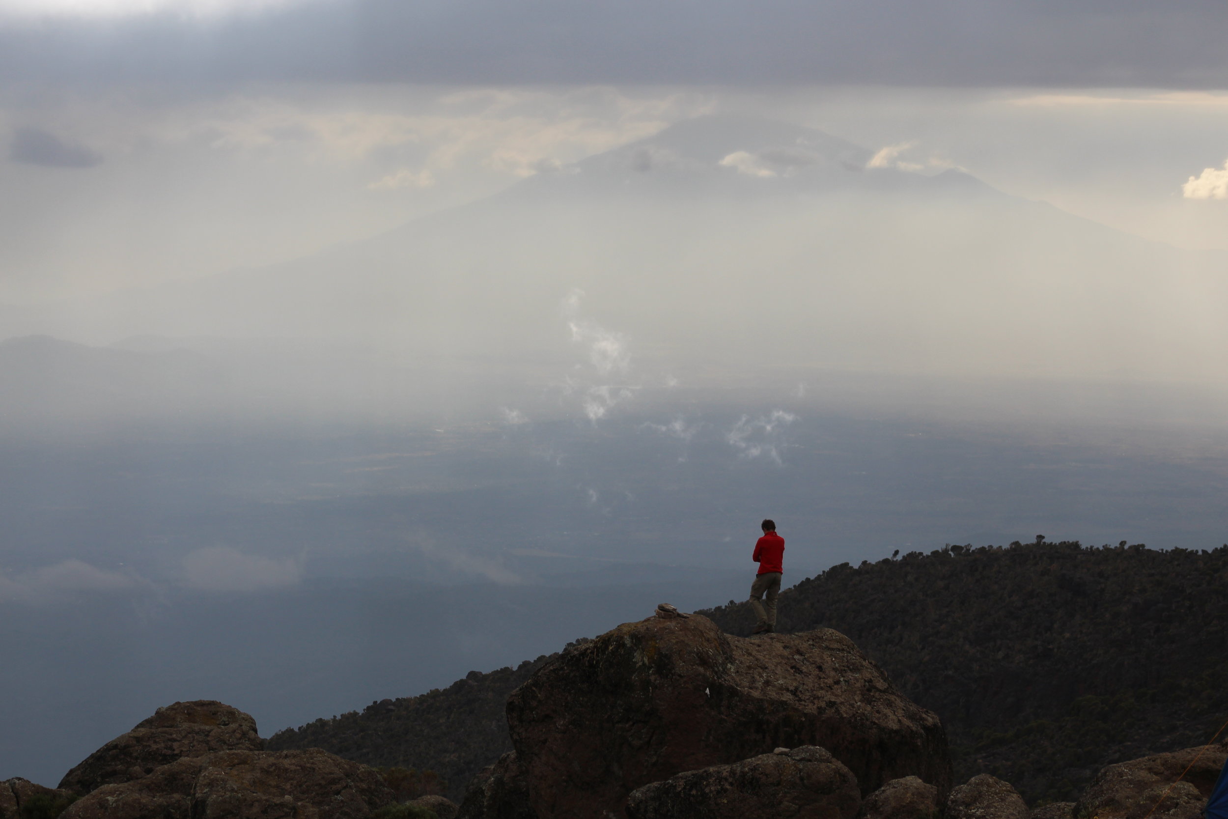 View of Mount Meru from Karanga Valley Camp