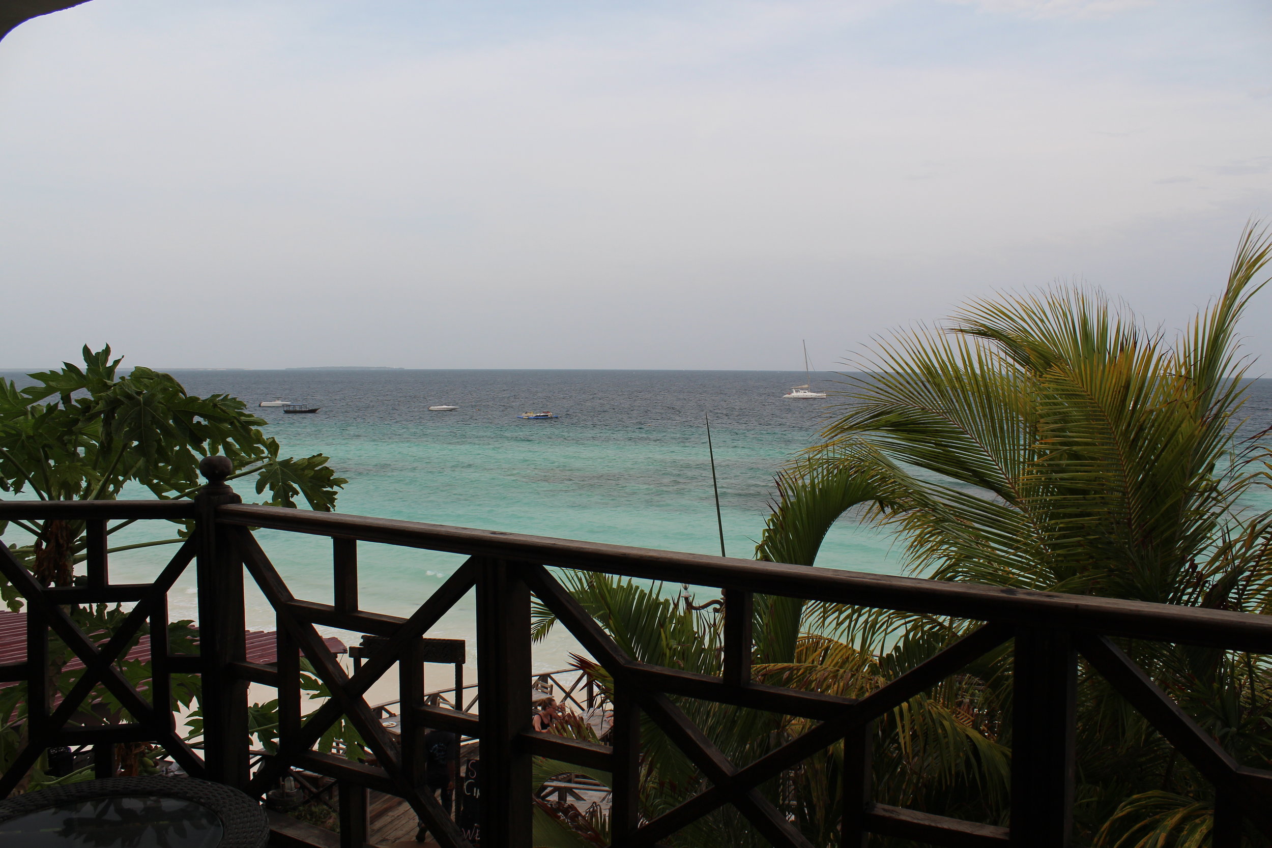 View from our room at Langi Langi Beach Bungalows in Zanzibar