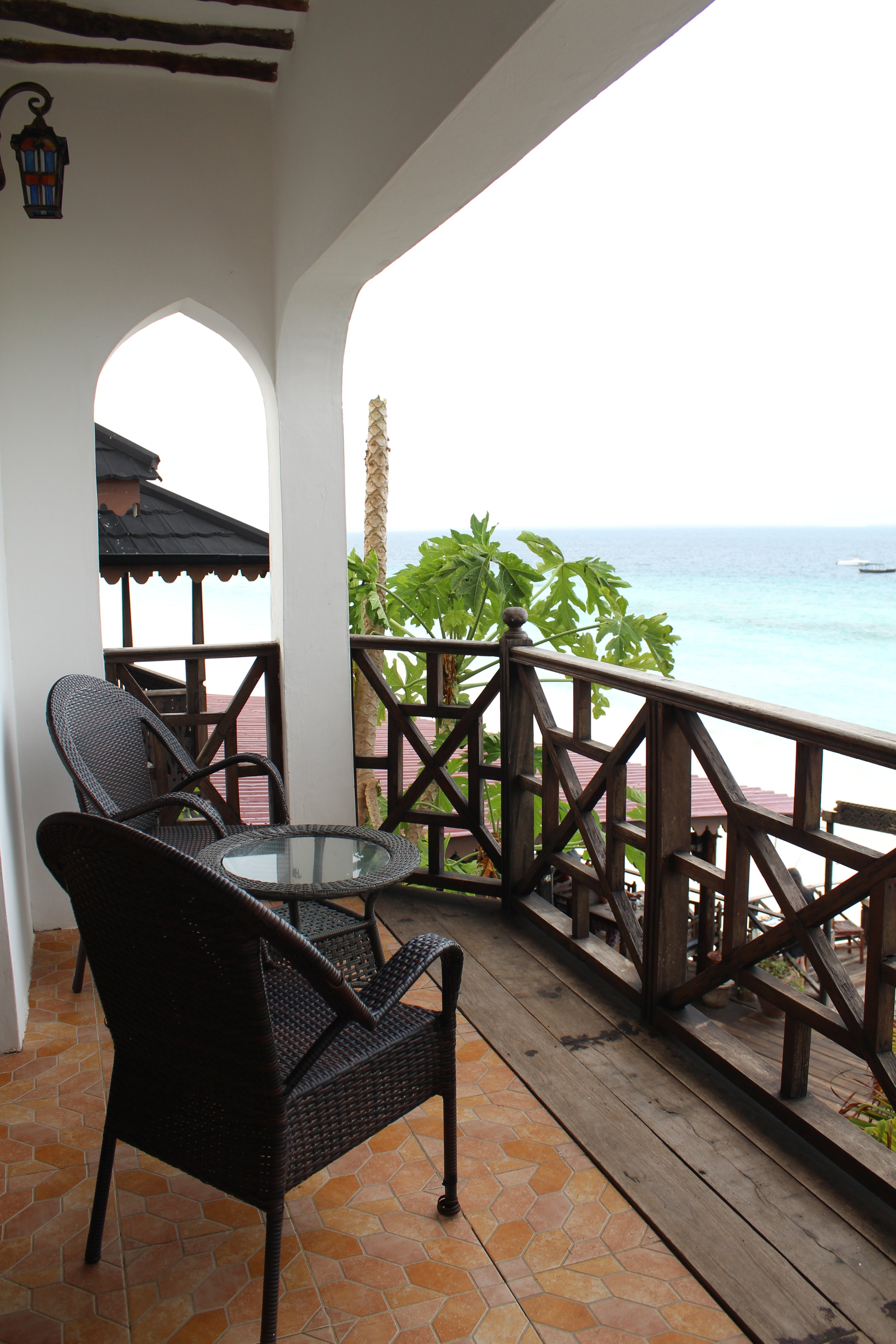 Porch with a view at Langi Langi Beach Bungalows
