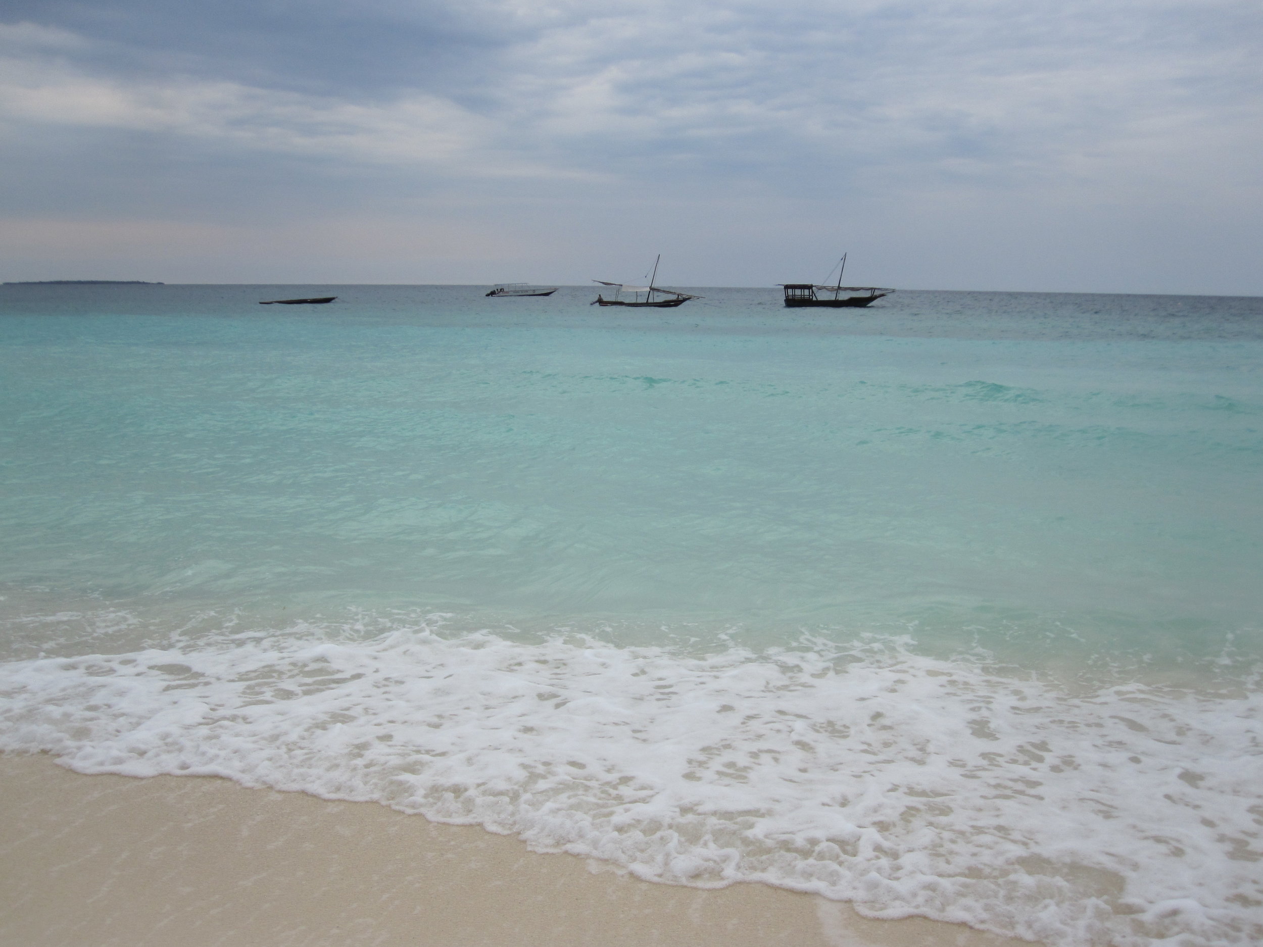 Dhows in the water in Zanzibar