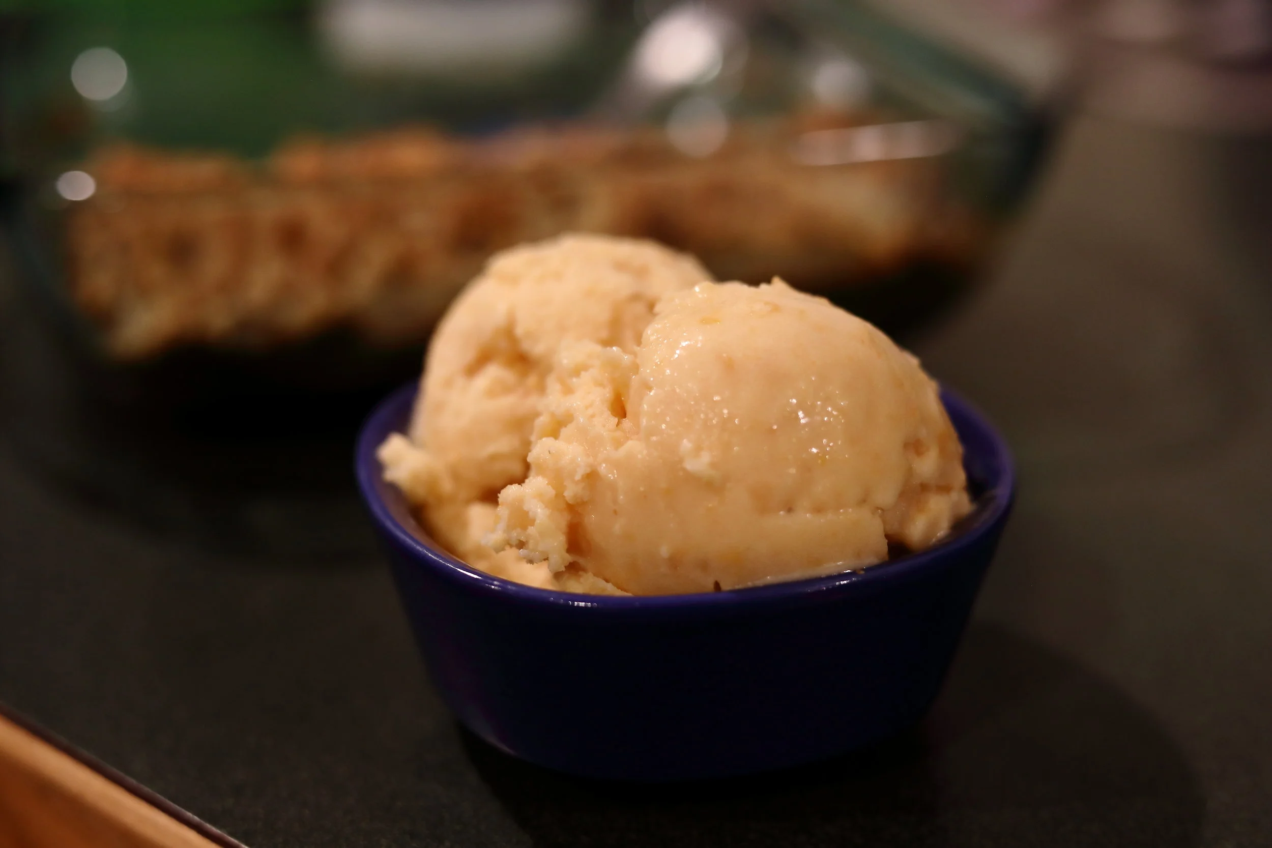 Homemade Peach Ice Cream (refined sugar and dairy free)
