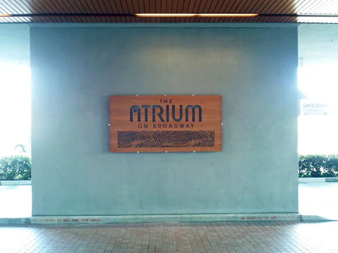 The Atrium, Walnut Creek, CA - The Succession Corporation Wispy Palms, Custom logo