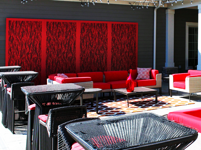 Waterfall, Decorative outdoor metal panels