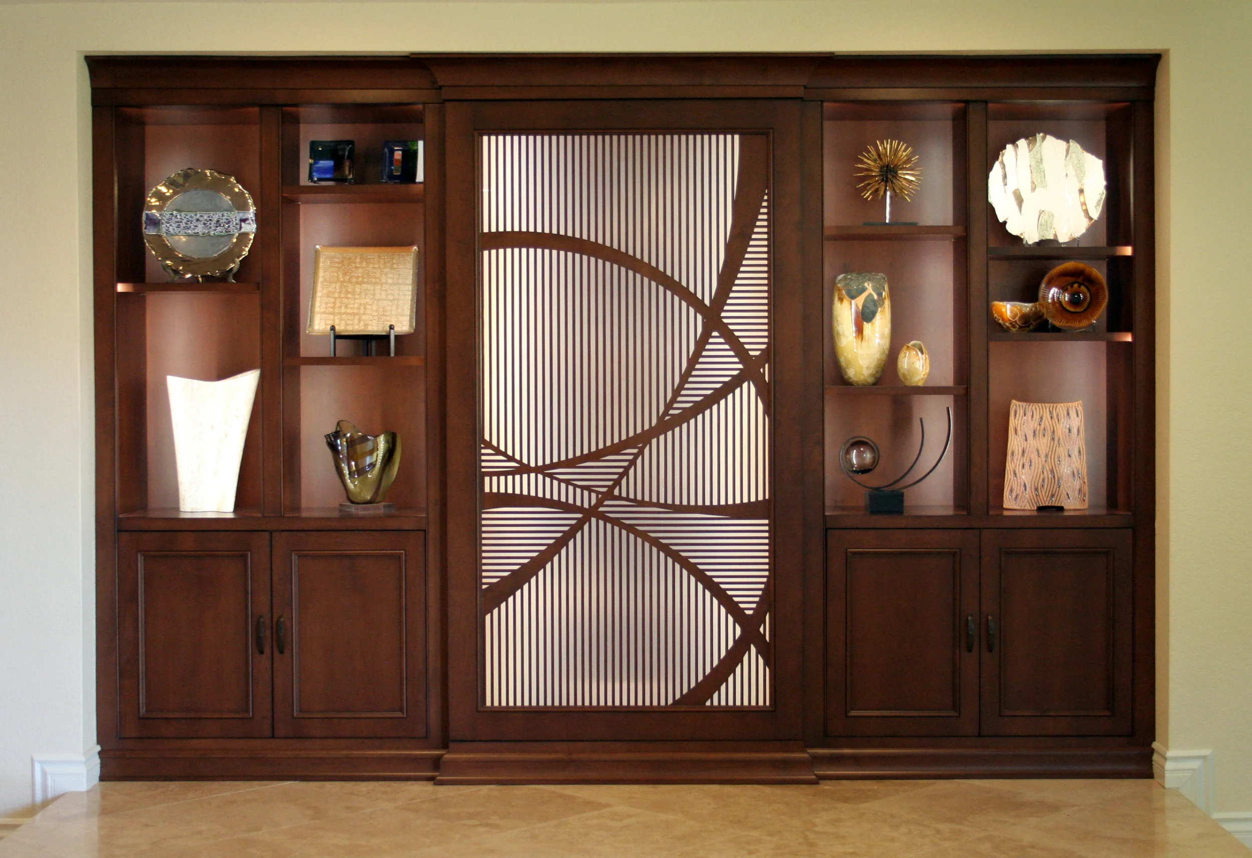Vicki Blakeman Interiors Custom pattern, Cabinet door panel