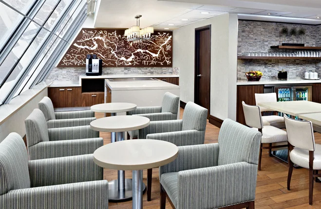Sheraton Ottawa Hotel, Ottawa, CANADA - HCA Architects Custom Ottawa River Panel, backlit wall panel