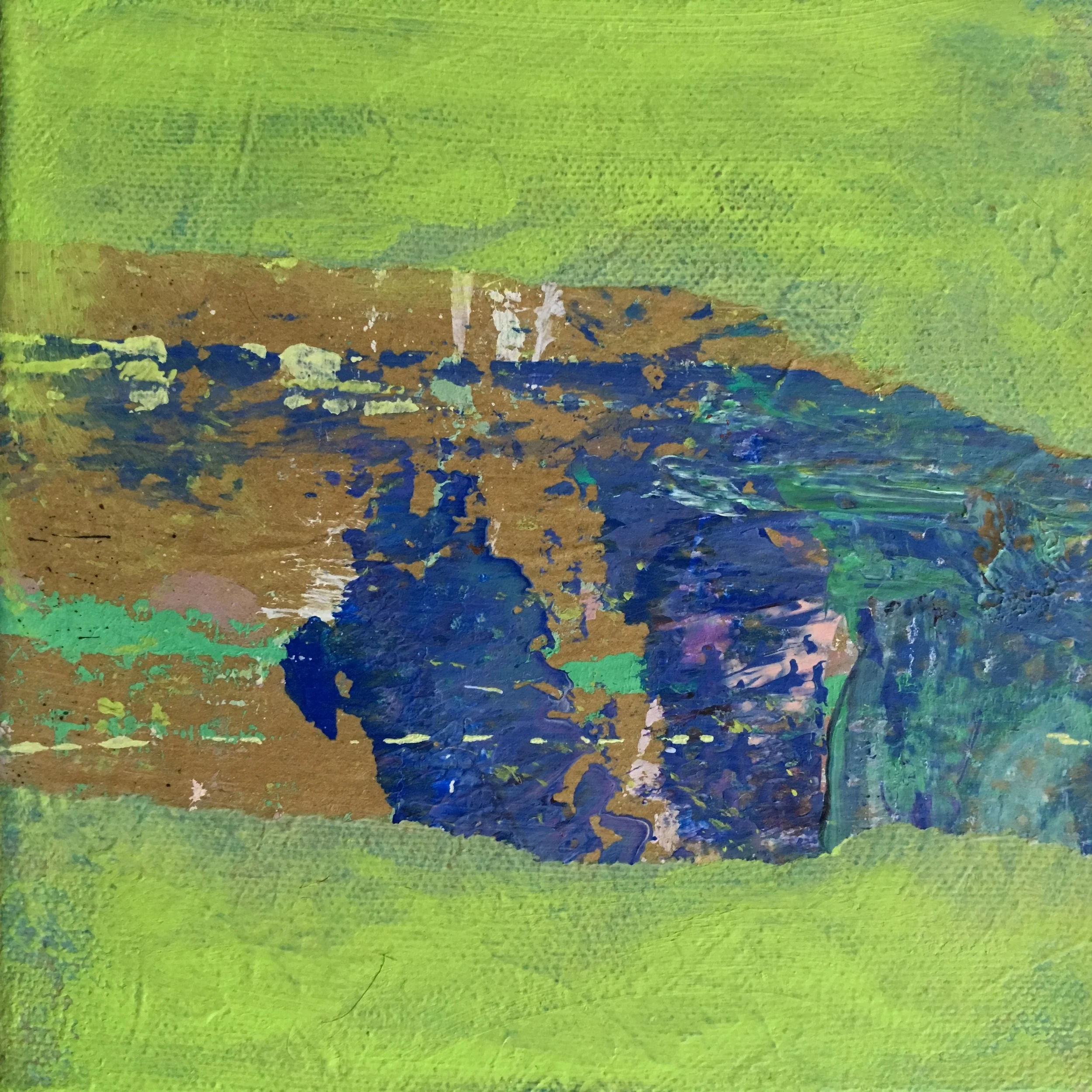 Scrap, 6x6, mixed media collage & acrylic on canvas